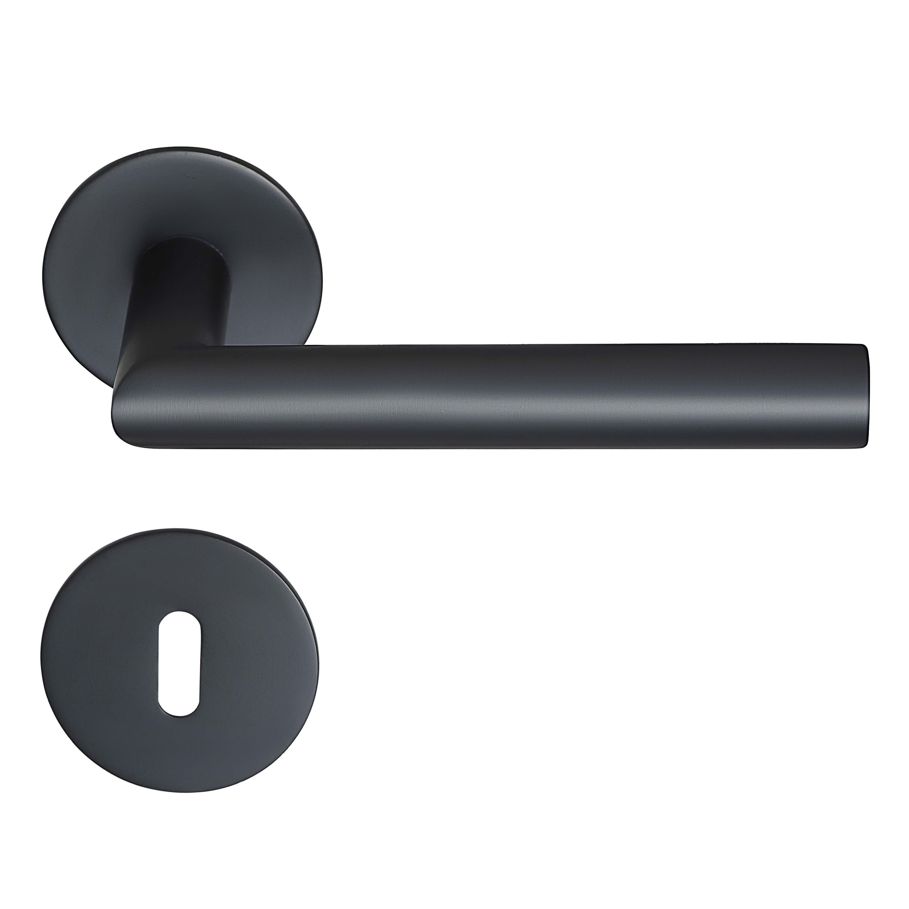 MeinTürgriff Drückergarnitur Toulouse Flachrosette Schwarz Türgriff Innentü günstig online kaufen