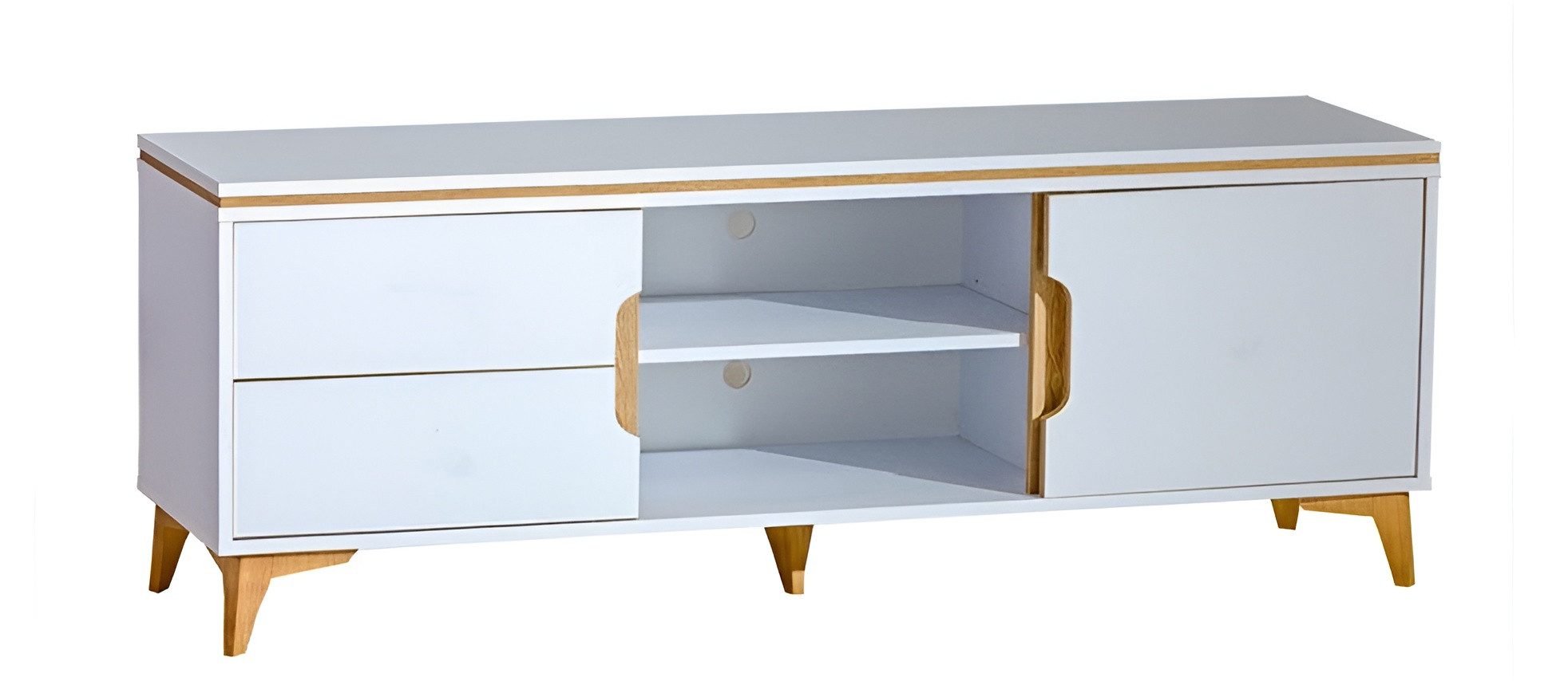 TV-Schrank Weißes Lowboard aus MDF für modernes Wohnzimmerdesign
