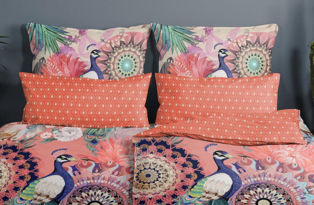 hip Bettwäsche Bettwäsche-Set reine Baumwolle Mandalas Pfau Wende Bettwäsche, Satin, 2 teilig, ein Traum zum Schlafen und Wohlfühlen – Bild 2 von 4