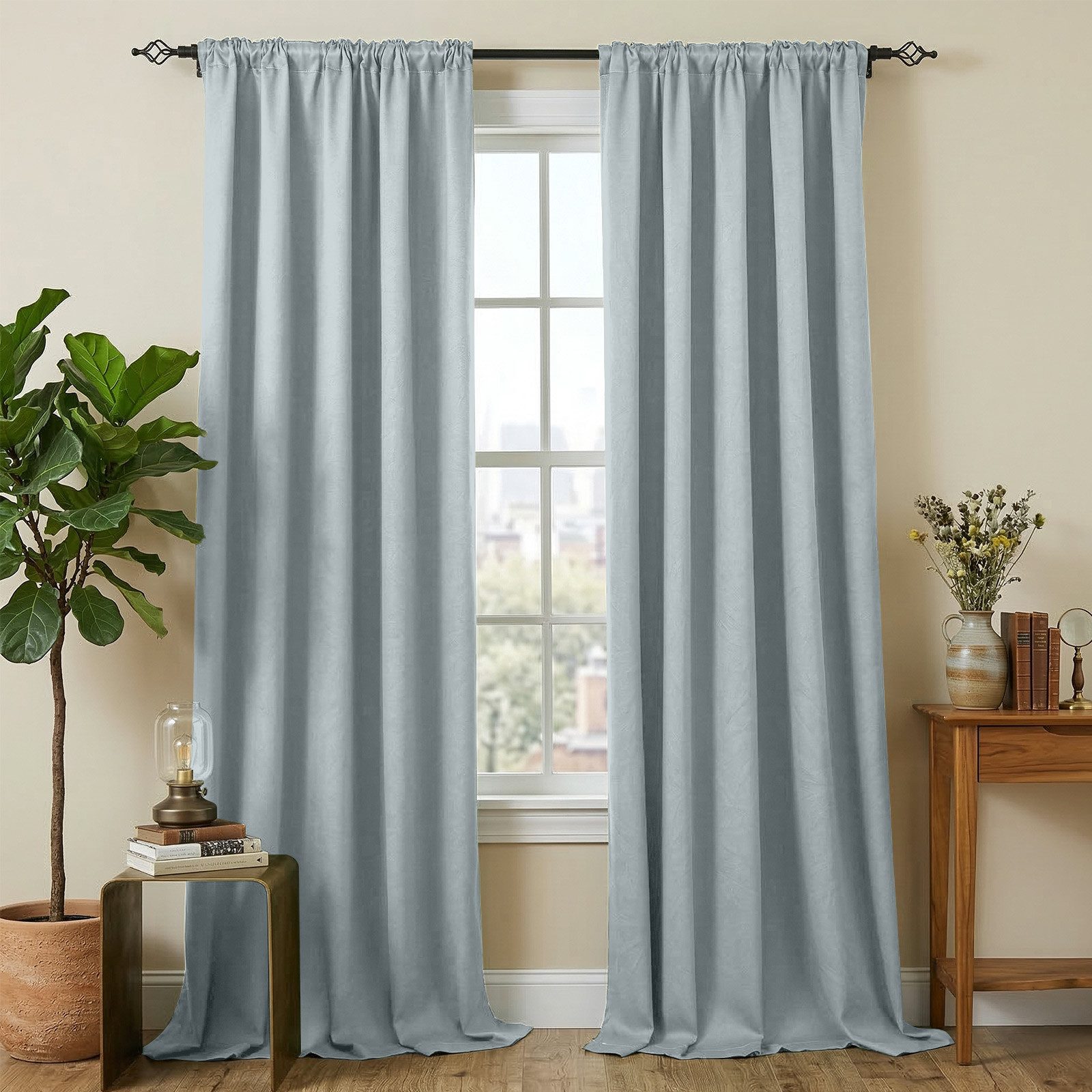 Lapamax Verdunkelungsvorhang Blumenvorhang Kräuselband Blickdicht Vorhang, Thermo Hitzeschutz (2 St), Multifunktionsband, verdunkelnd, Polyester, für Wohnzimmer, Schlafzimmer