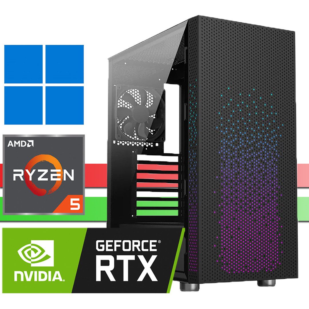 X-HARDWARE Gaming Computer 6x 4,20GHz, bis 32GB RAM, RTX 3050, 512GB SSD Gaming-PC (AMD Ryzen 5 5500, GeForce RTX 3050, 16 GB RAM, 500 GB SSD, Luftkühlung, Windows 11 Professional)