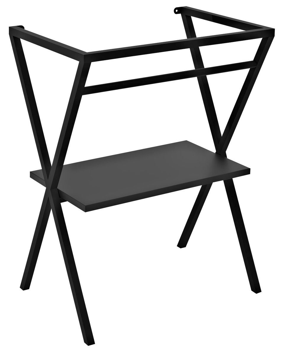 Sapho Ablageelement FERRO Sockel unter Waschbecken 565x720x390mm, Schwarz matt, Sapho-SKA560-1