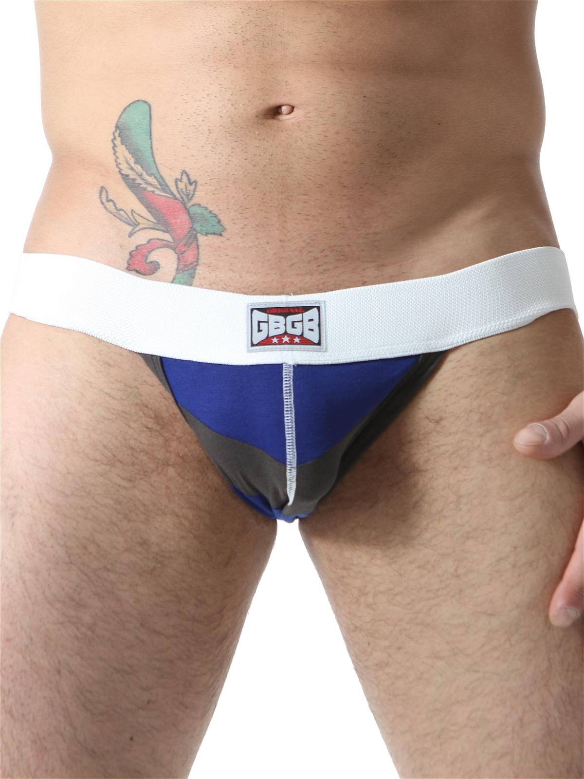 String GBGB Axel Jockstrap Underwear White/Royal/Gray M
