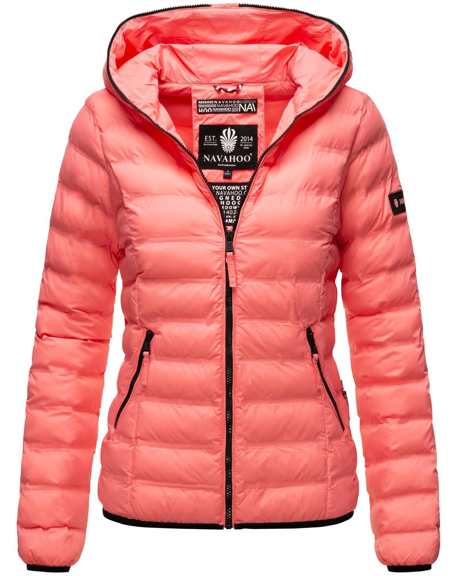 mit modische Kapuze Steppjacke Damen Navahoo Neevia orange Übergangsjacke