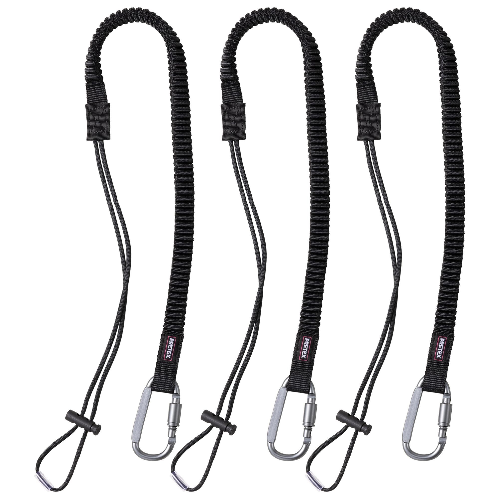 Spanngurt Werkzeugseil mit Karabinerhaken - 3er Set - Bis 20 kg - Schlüsselband