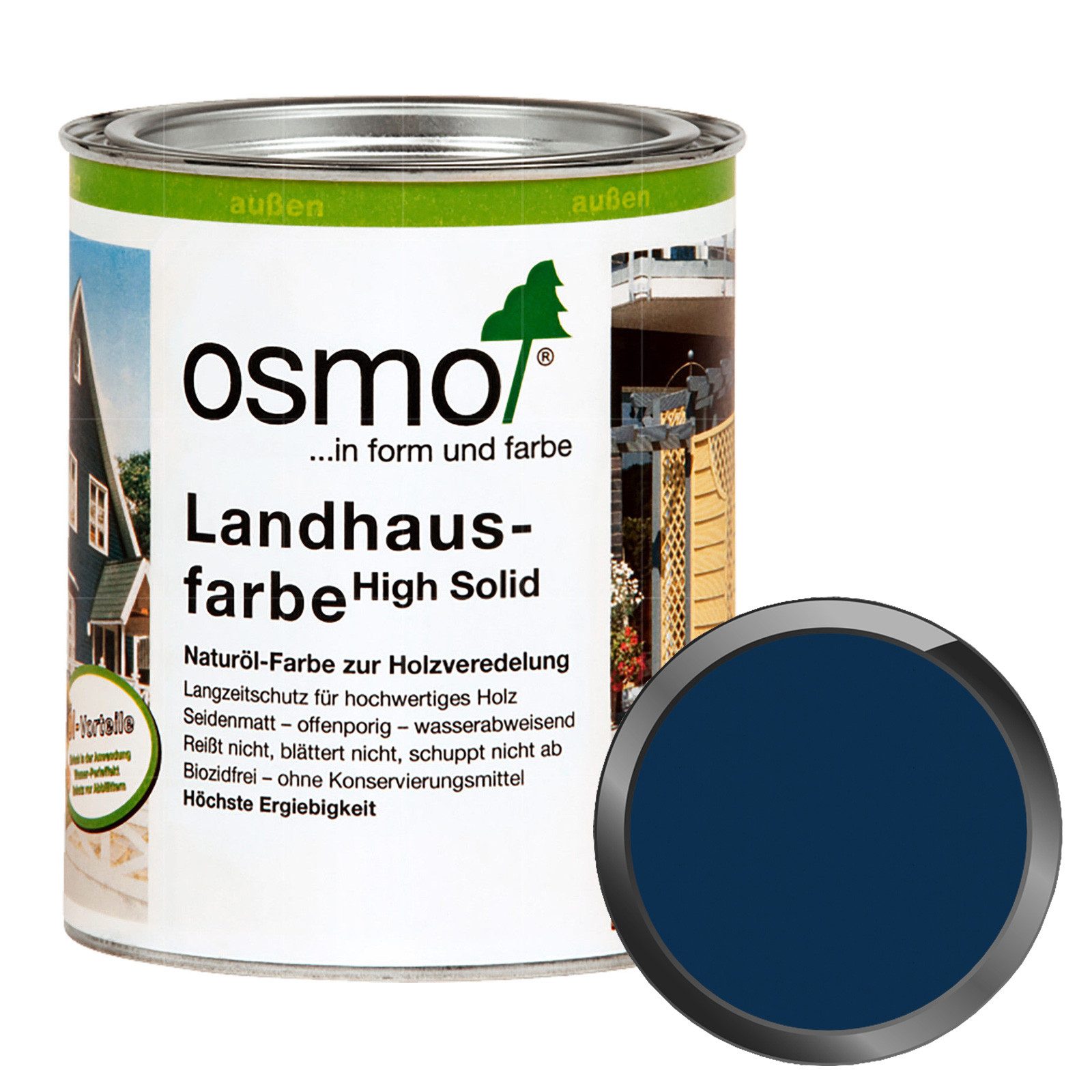 osmo Wetterschutzfarbe Landhausfarbe High Solid 2,5 LTR