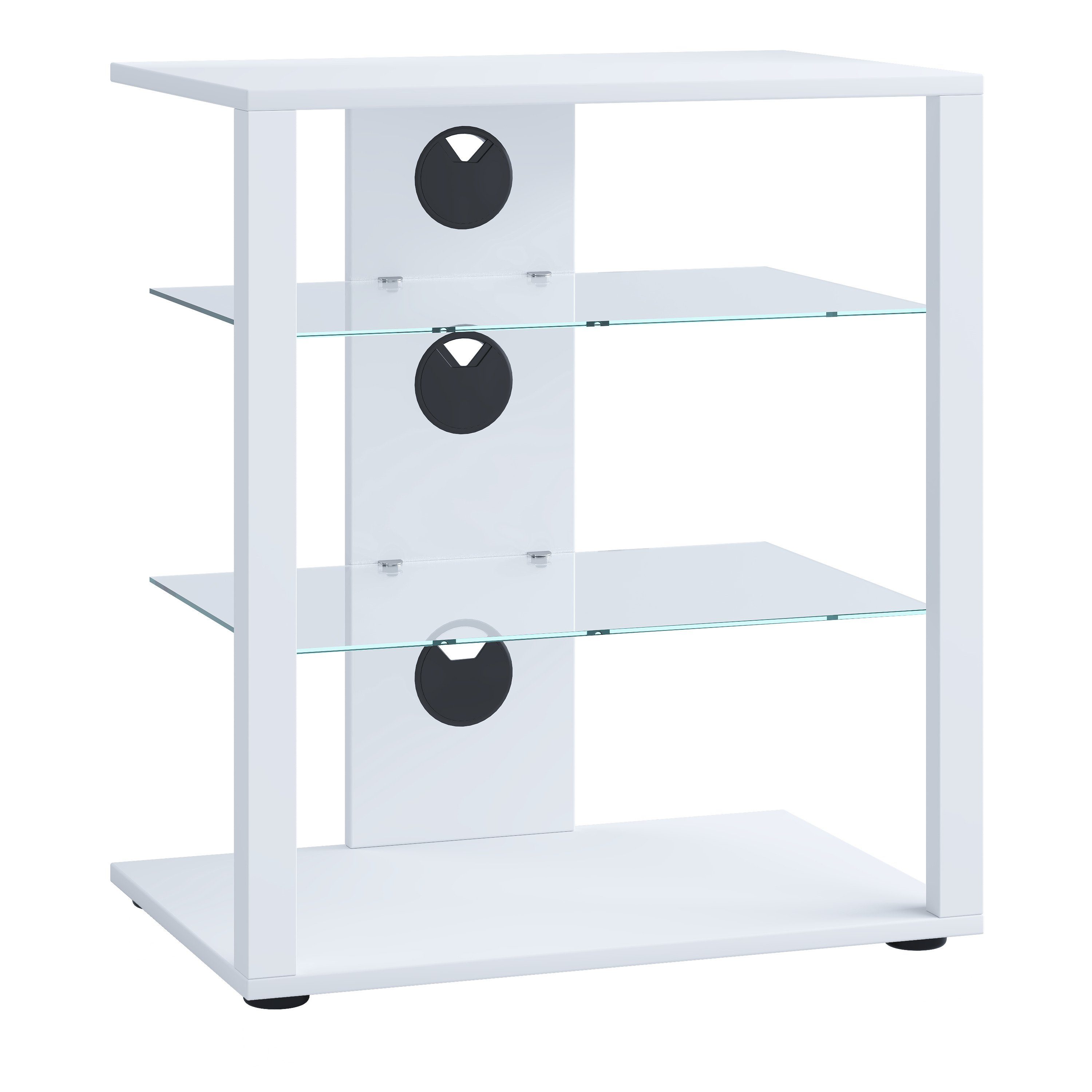 VCM TV-Rack Hifi Möbel Rack Alu Glas Phono Mediaregal Folas günstig online kaufen