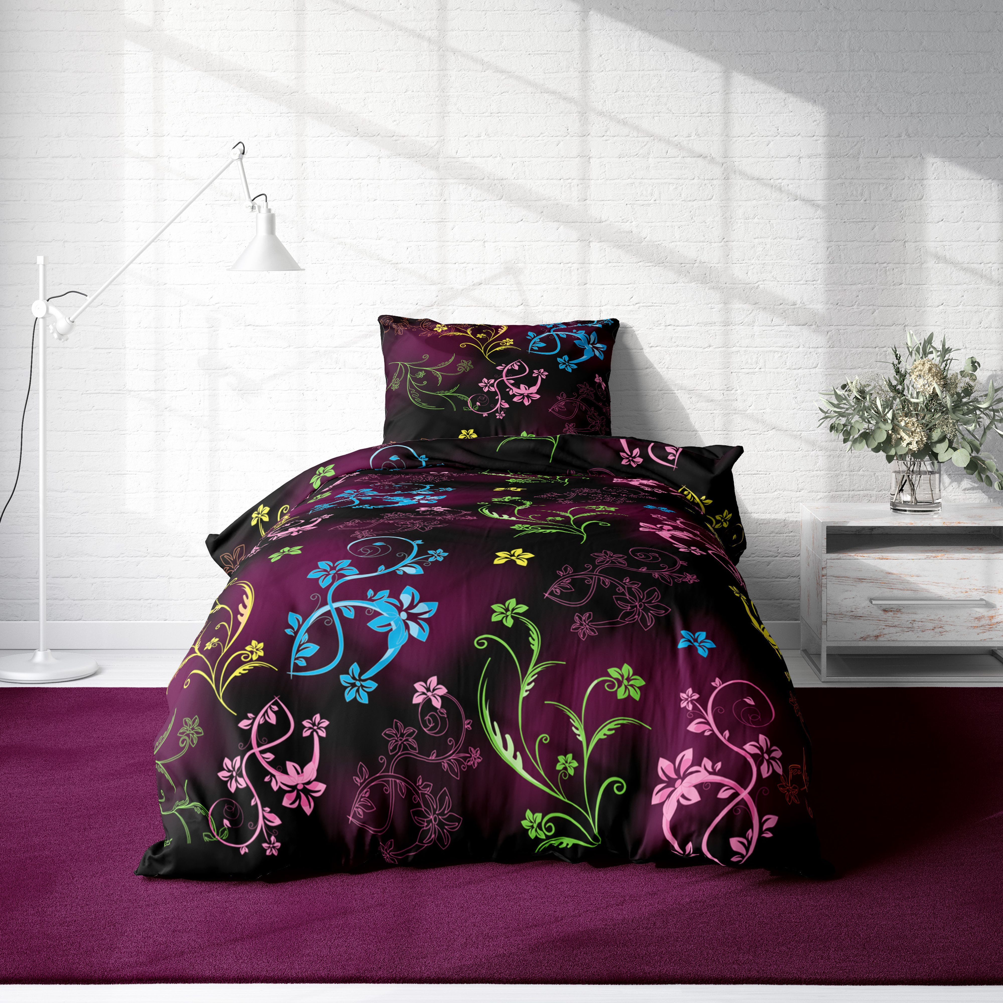 One Home Bettwäsche Motive, Mikrofaser, 4 teilig, Blumen geblümt floral mod günstig online kaufen