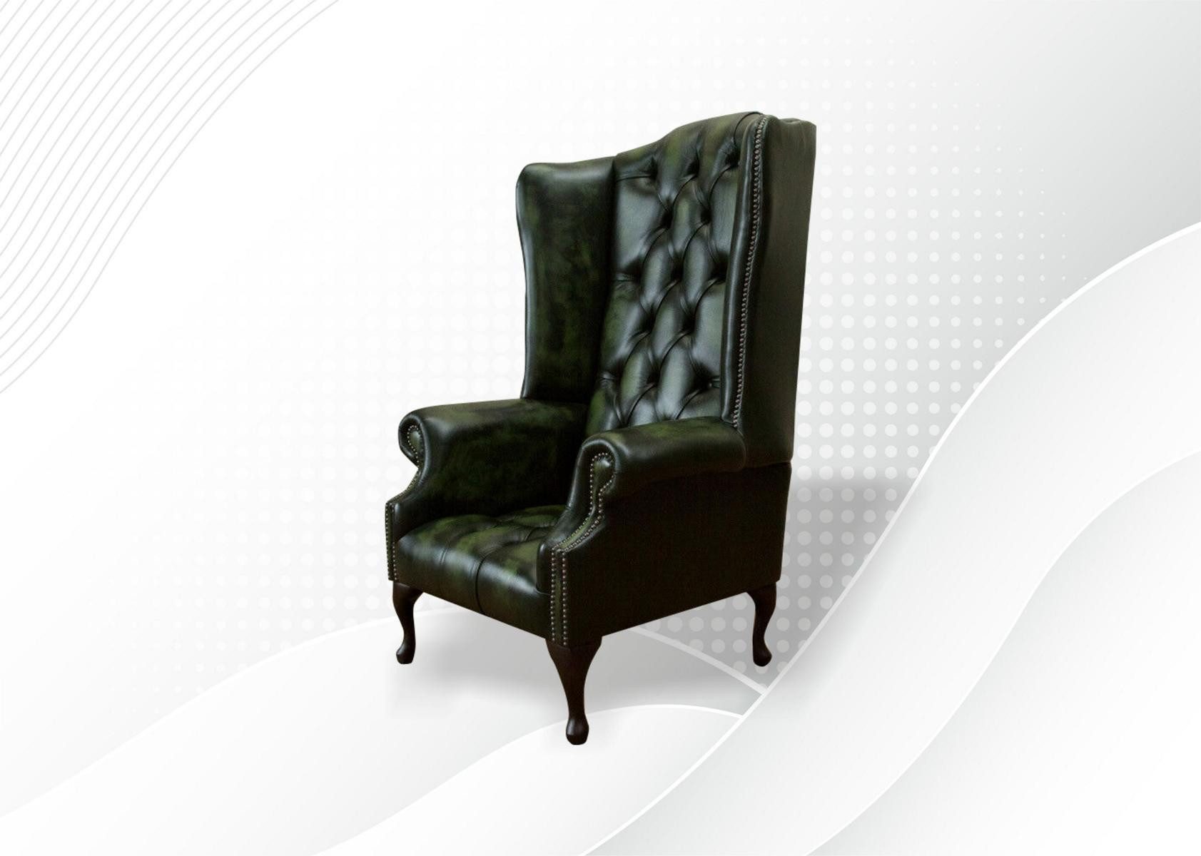 Xlmoebel Sessel Eleganter Ohrensessel aus Leder mit gepolstertem Sitz (Sessel), Hergestellt in Europa