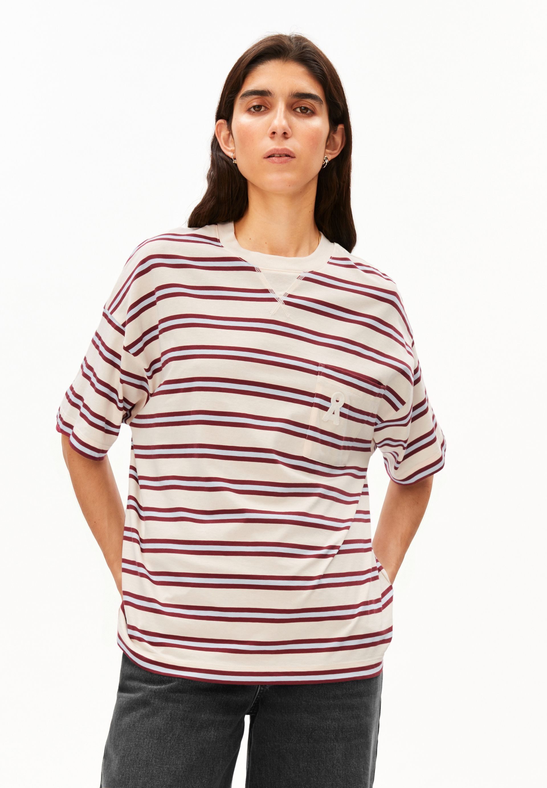 Armedangels T-Shirt ICONIC Å STRIPE T-Shirt aus 100% Bio-Baumwolle Oversized Fit