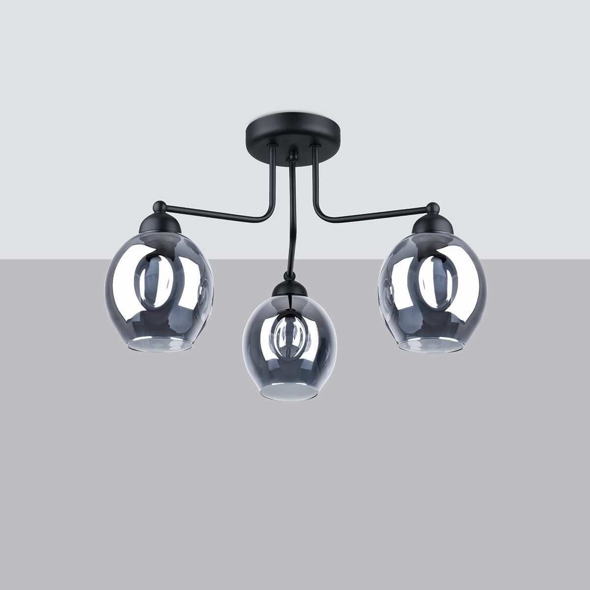 SOLLUX lighting Kronleuchter Kronleuchter Fillan 3 Schwarz, Nicht enthalten