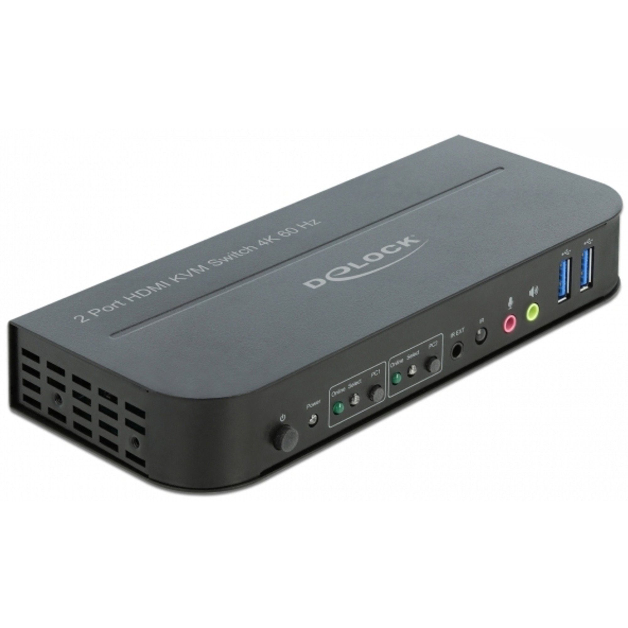 Delock HDMI KVM Switch 4K 60 Hz mit USB 3.0 und Audio Netzwerk-Switch