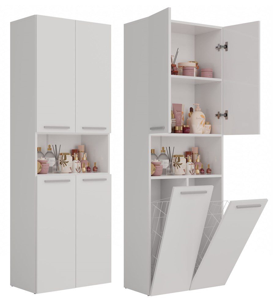 ibonto Hochschrank Badezimmerhochschrank Platzsparendes Aufbewahrungswunder günstig online kaufen