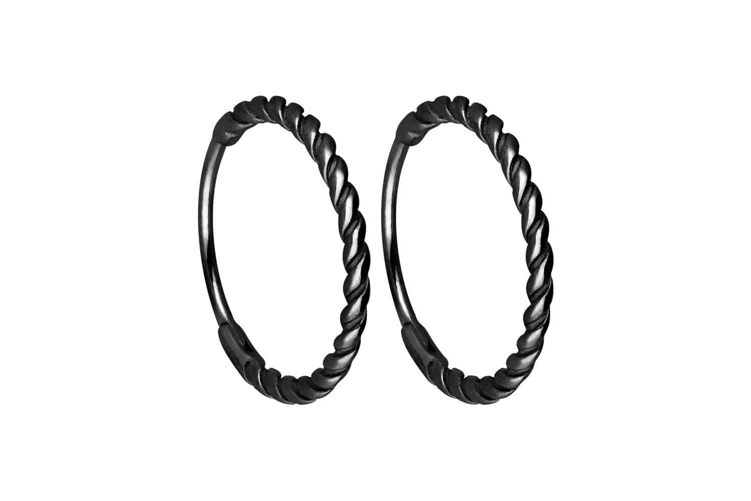 FILANGO Piercing-Set Chirurgenstahl Ohrclicker Creolen GEDREHT günstig online kaufen
