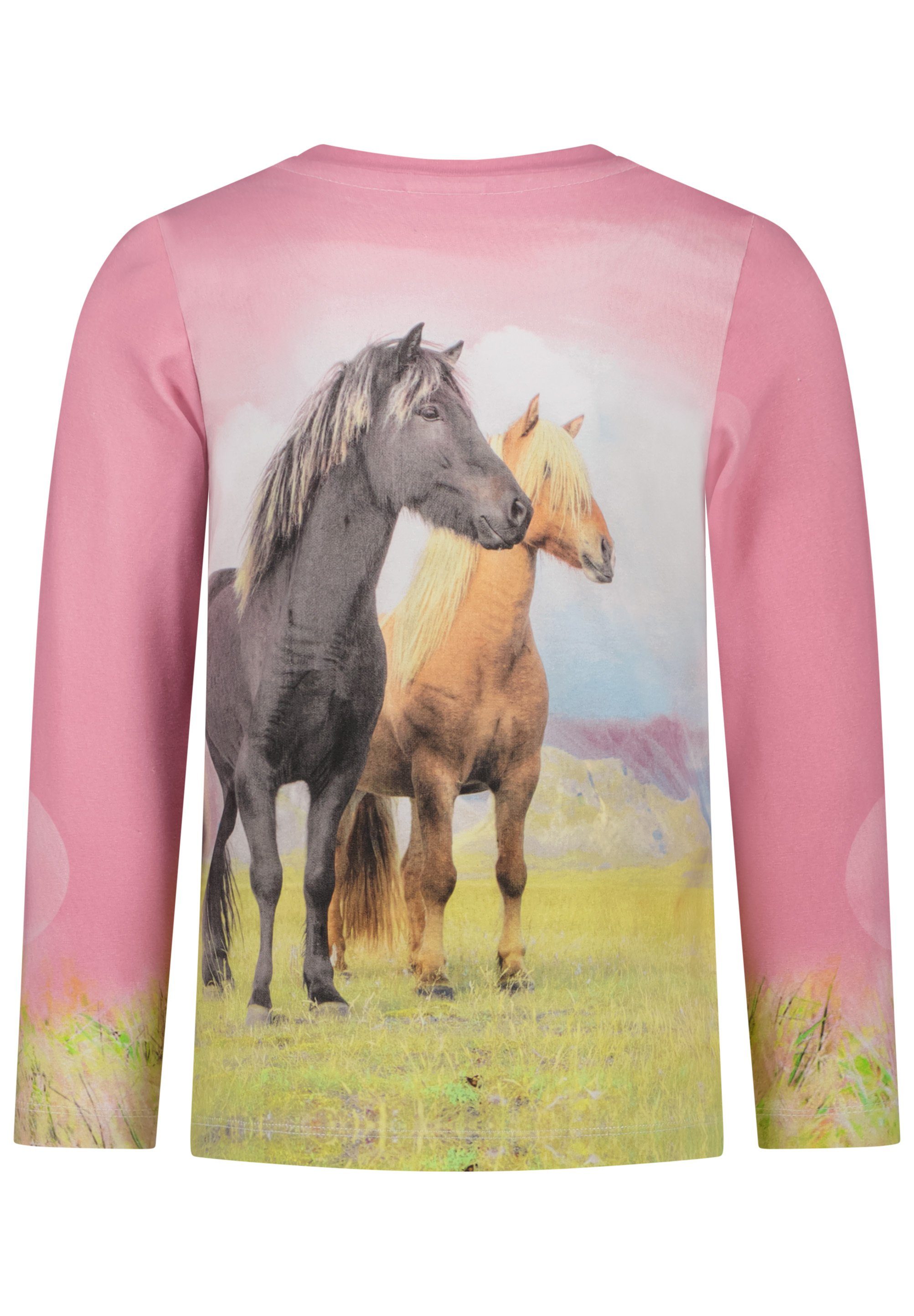 Girls (1-tlg) SALT Horse Longsleeve Langarmshirt PEPPER AND print