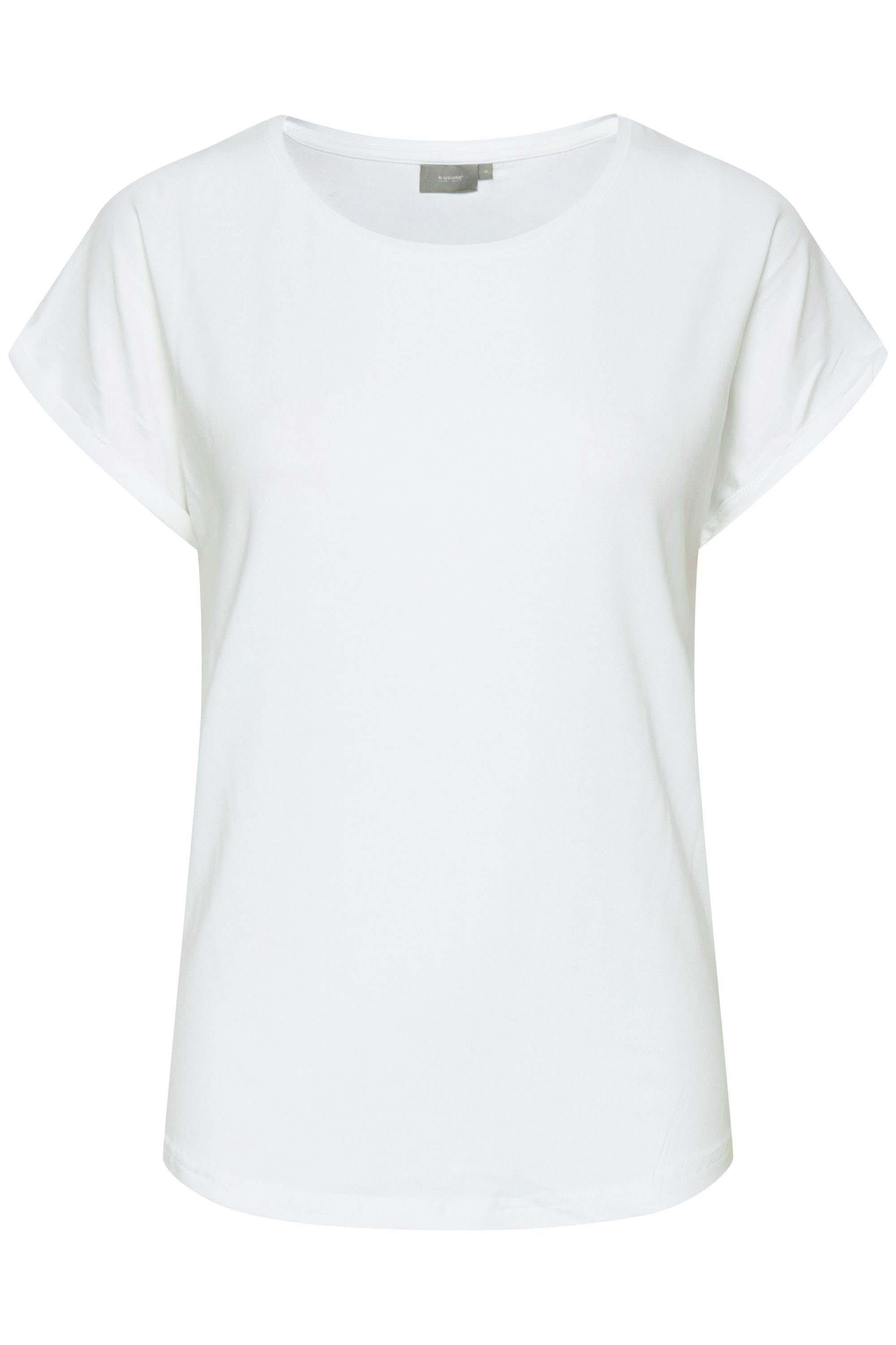 Schulter b.young White (80115) tshirt BYPamila überschnittener Off mit - Shirt 20804205 Modisches T-Shirt