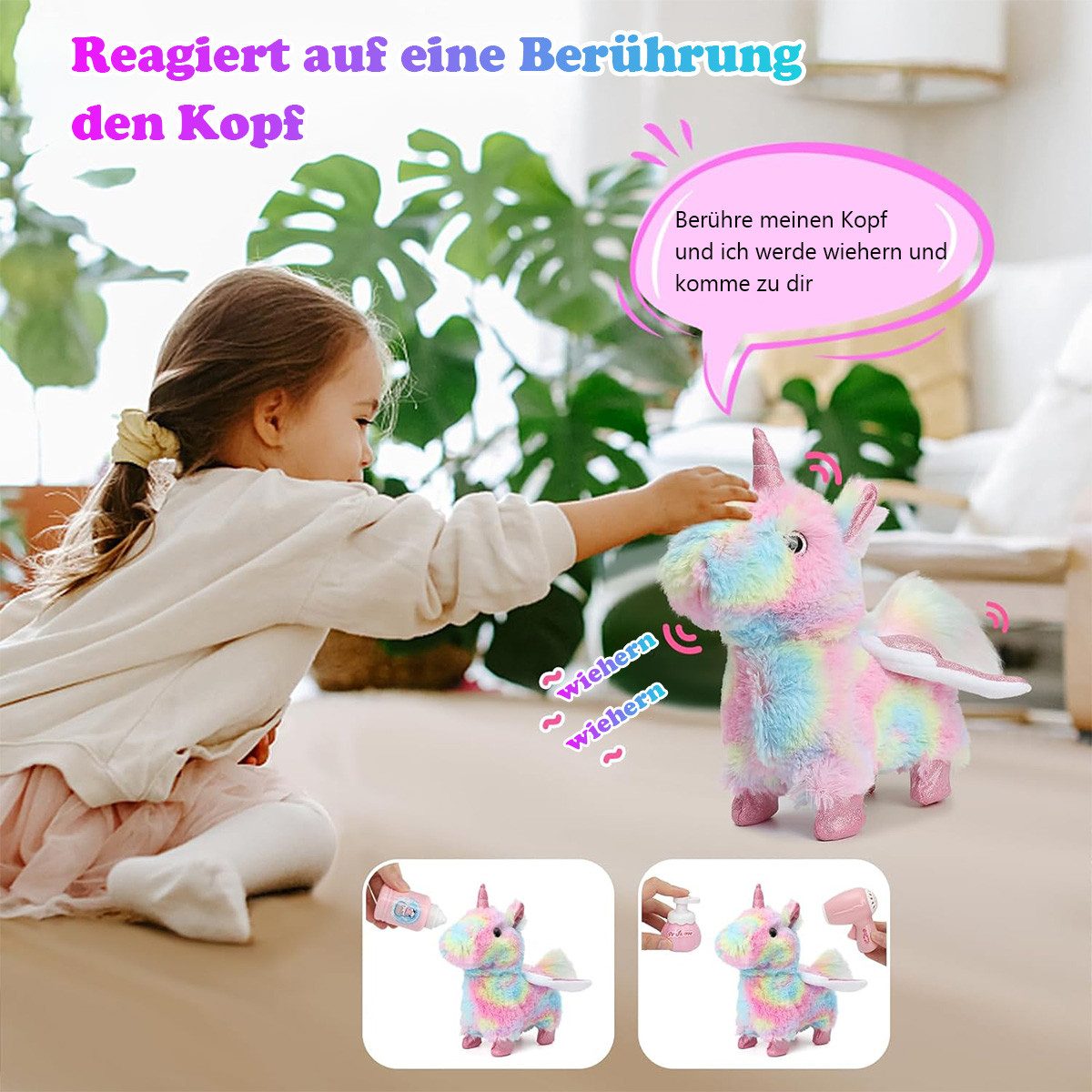 DOPWii Tierkuscheltier Plüschtiere,Berührungs- und sprachgesteuertes fernge günstig online kaufen