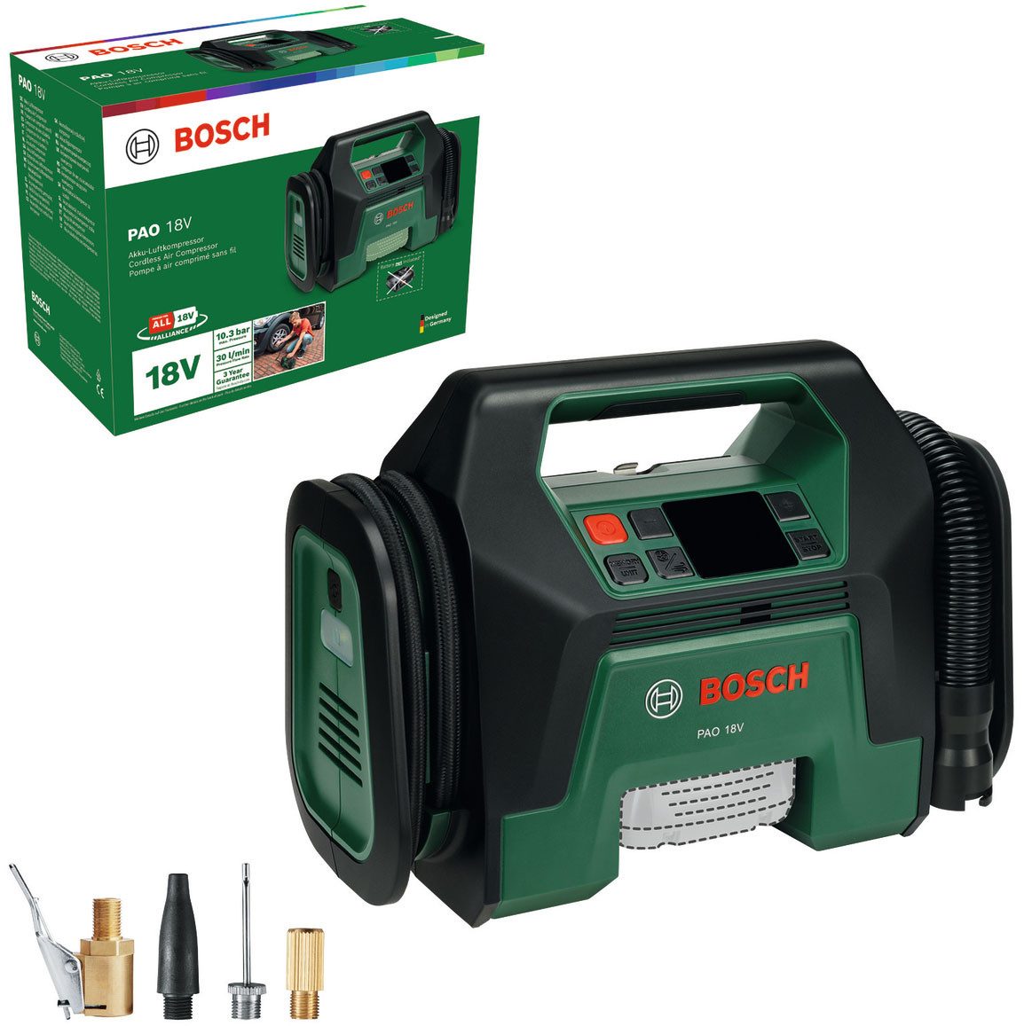 Bosch Home & Garden Akku-Luftpumpe PAO 18V solo, für Reifen und große Schlauchboote, ohne Akku und Ladegerät