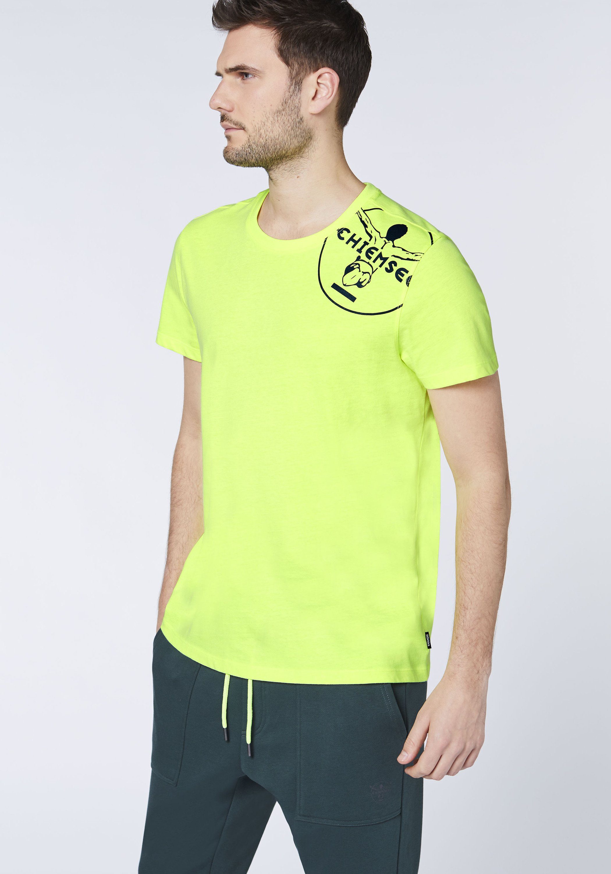 Chiemsee Print-Shirt T-Shirt mit Jumper-Motiv 1 Safety Yellow
