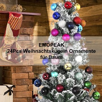 GelldG Weihnachtsbaumkugel Weihnachtskugeln Set 24 Stücke 4CM Christbaumkugeln Ornamente