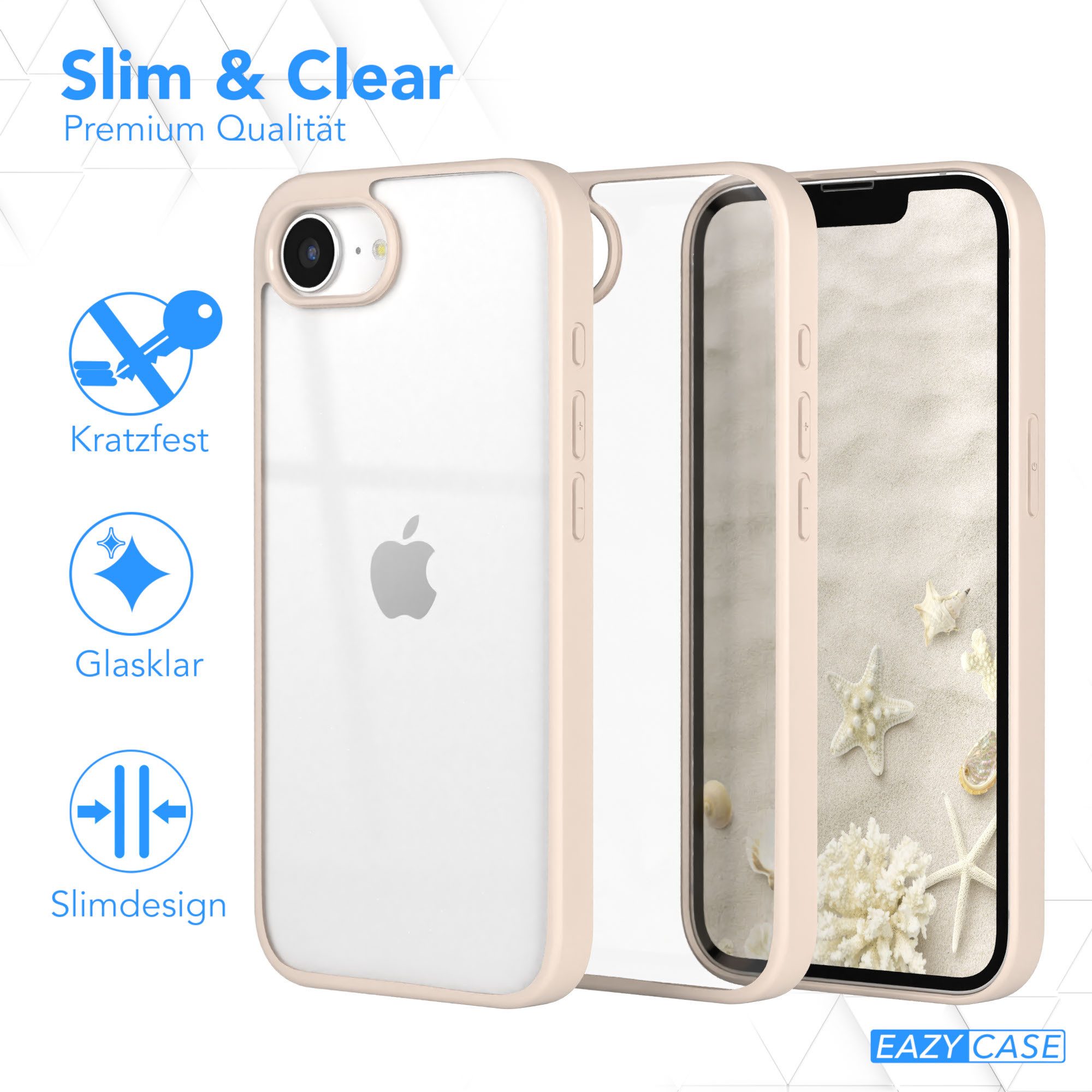 EAZY CASE Handyhülle Bumper Case für Apple iPhone 16e 6,1 Zoll, Handyhülle Dünn mit Kameraschutz Hybrid Handyhülle Slimcover Beige – Bild 5 von 5