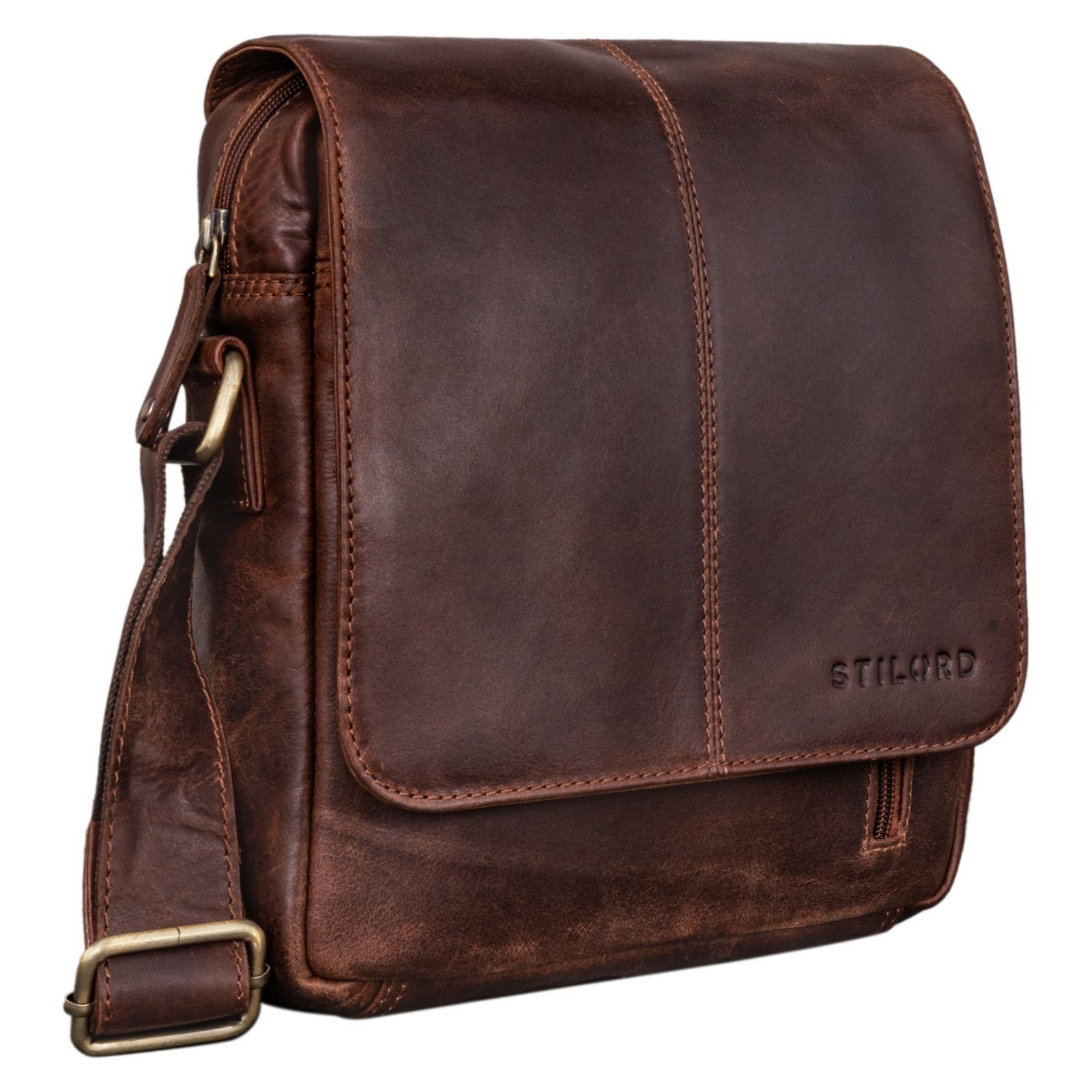STILORD Schultertasche "Matt" Herrenhandtasche Leder Umhängetasche Männner Vintage