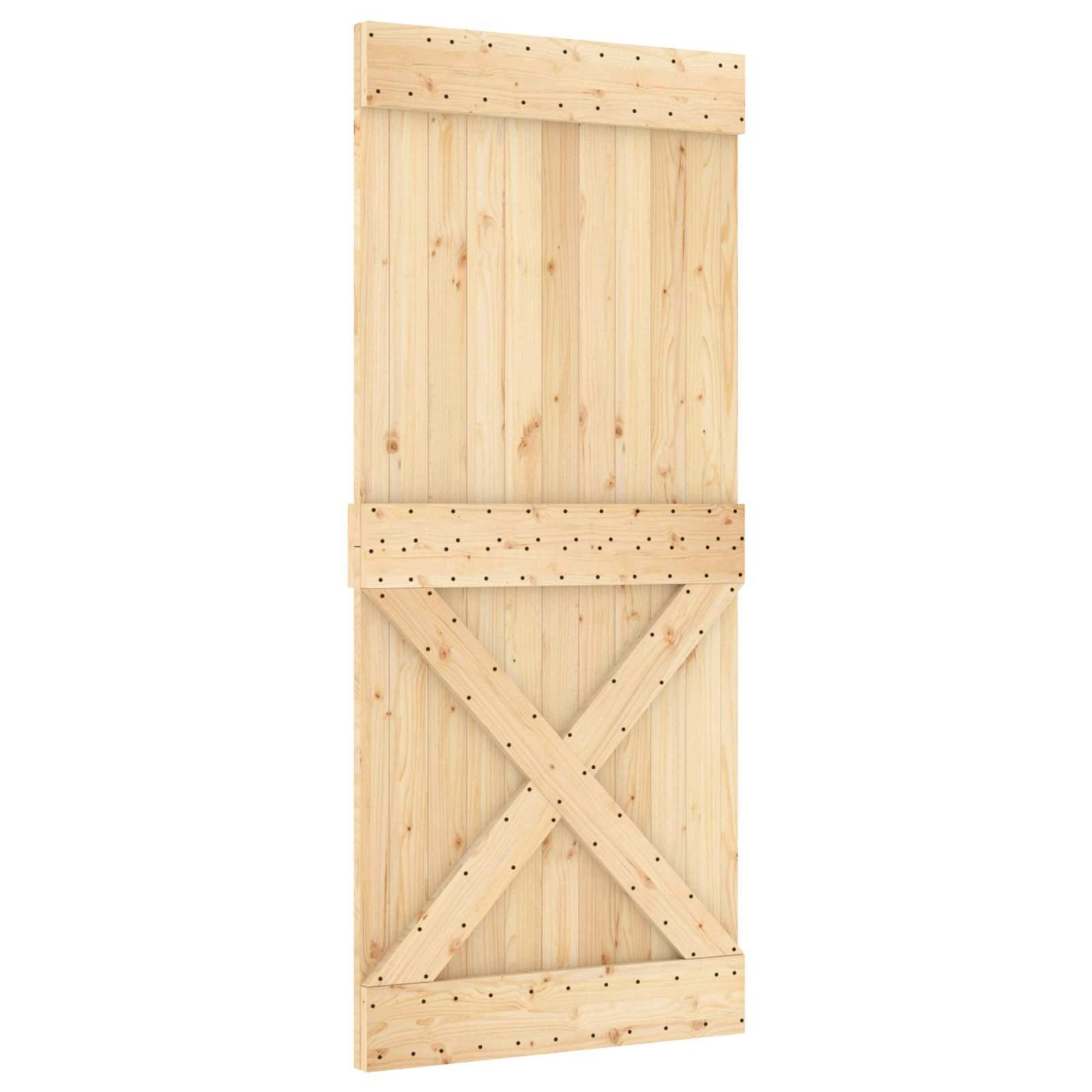 vidaXL Tür NARVIK Natur 90 x 210 cm Massivkiefer (1-St)