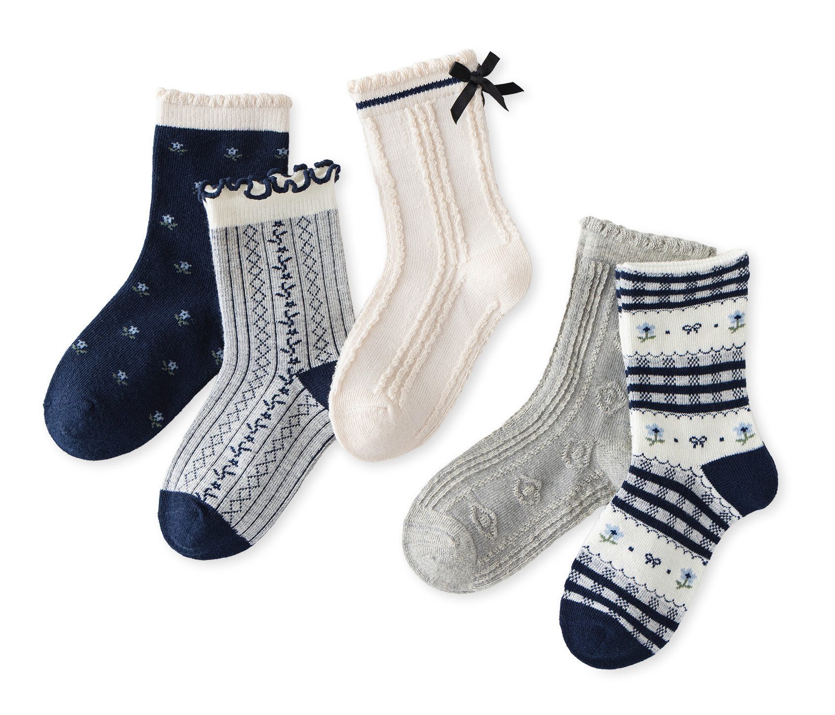 axy Socken axy Kinder Socken 5 Paar Vintage Multipack Mädchen Strümpfe (Set, 5er-Pack, 5 Paar) Geschenke Bunte Weich Neuheit Kindersocken