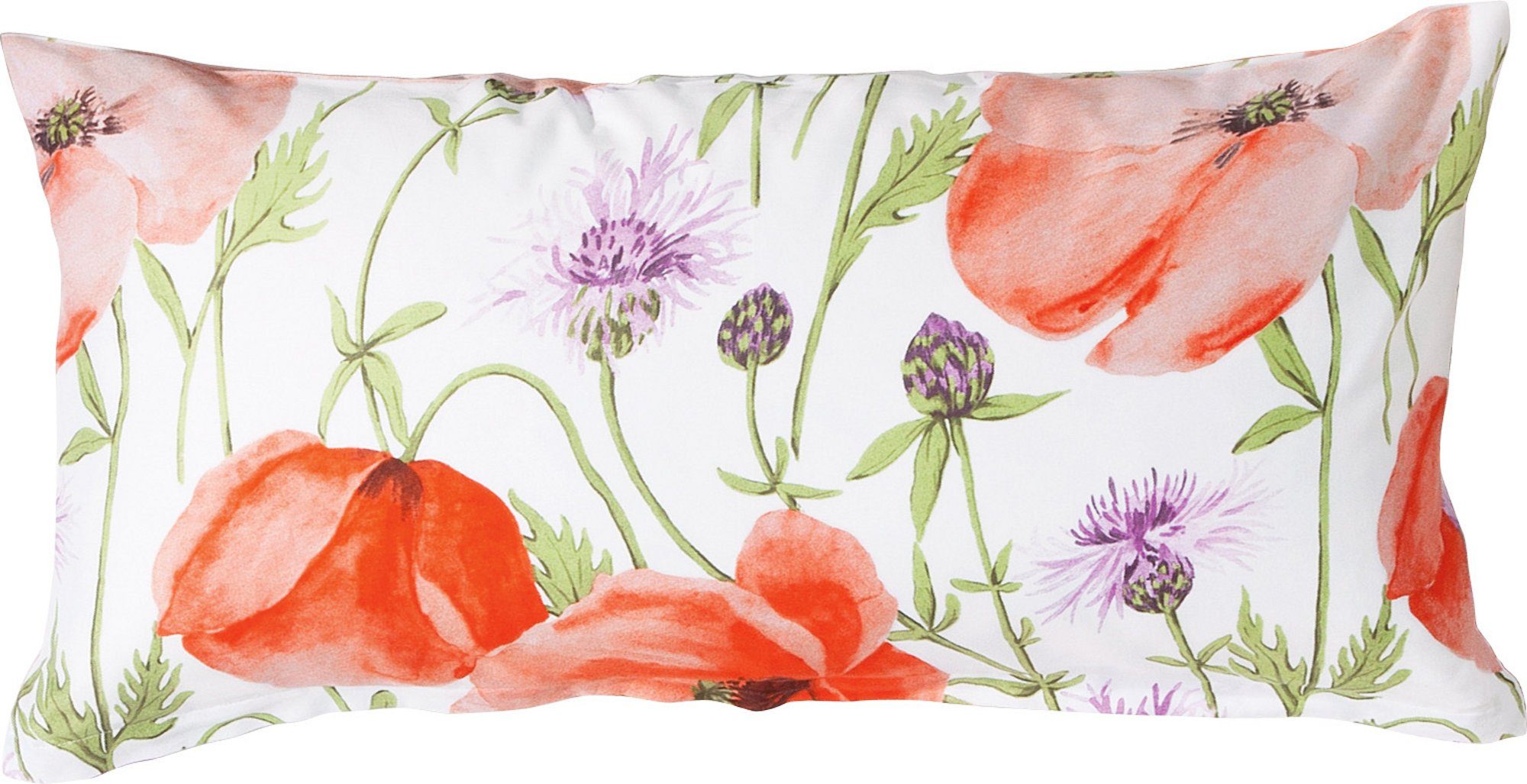 Erwin Müller Kissenbezüge Kissenbezug, Mako-Satin Blumen/Motiv: Mohnblume