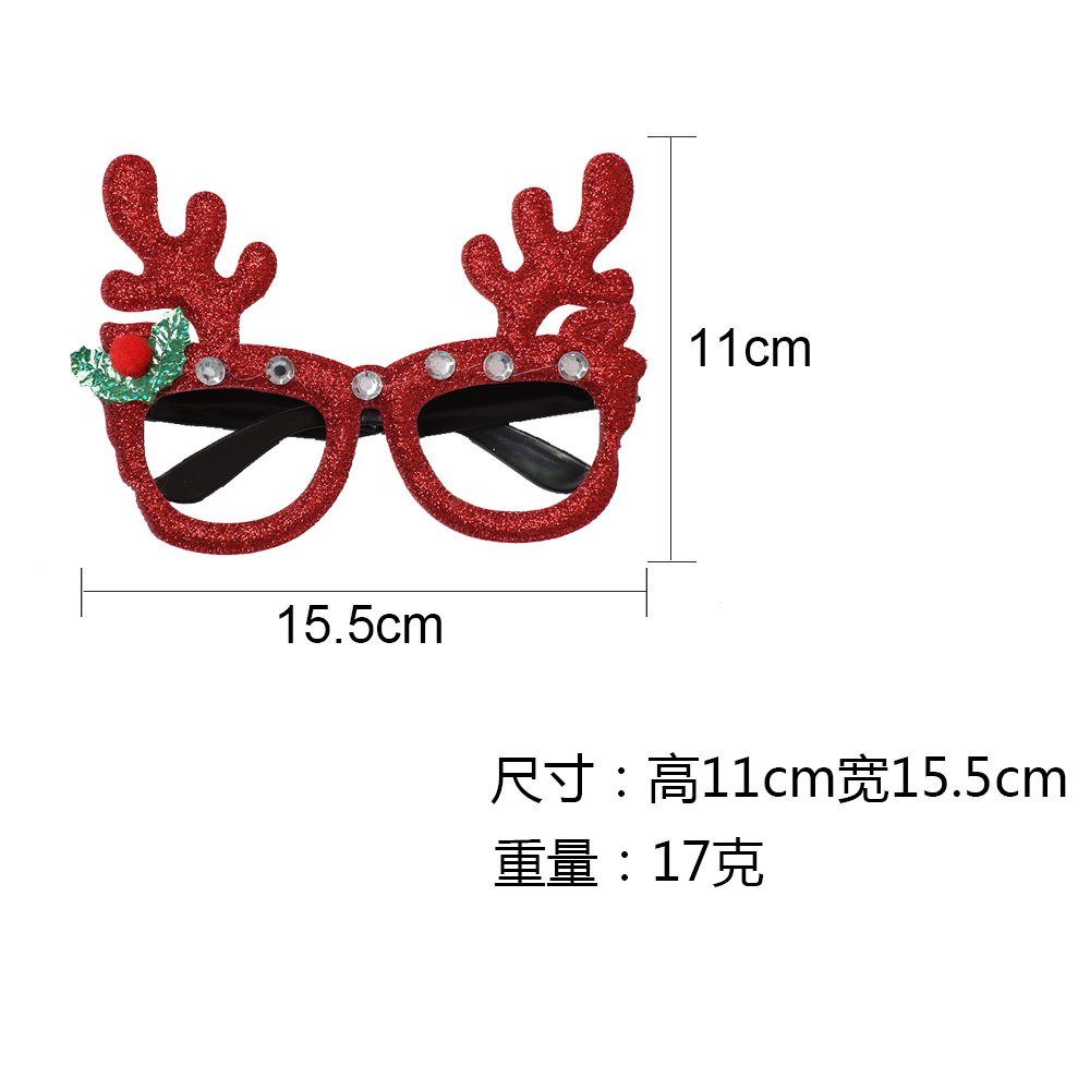 Blusmart Neuartiger Weihnachts-Brillenrahmen, Fahrradbrille 11 Weihnachtsmann-Brille Glänzende