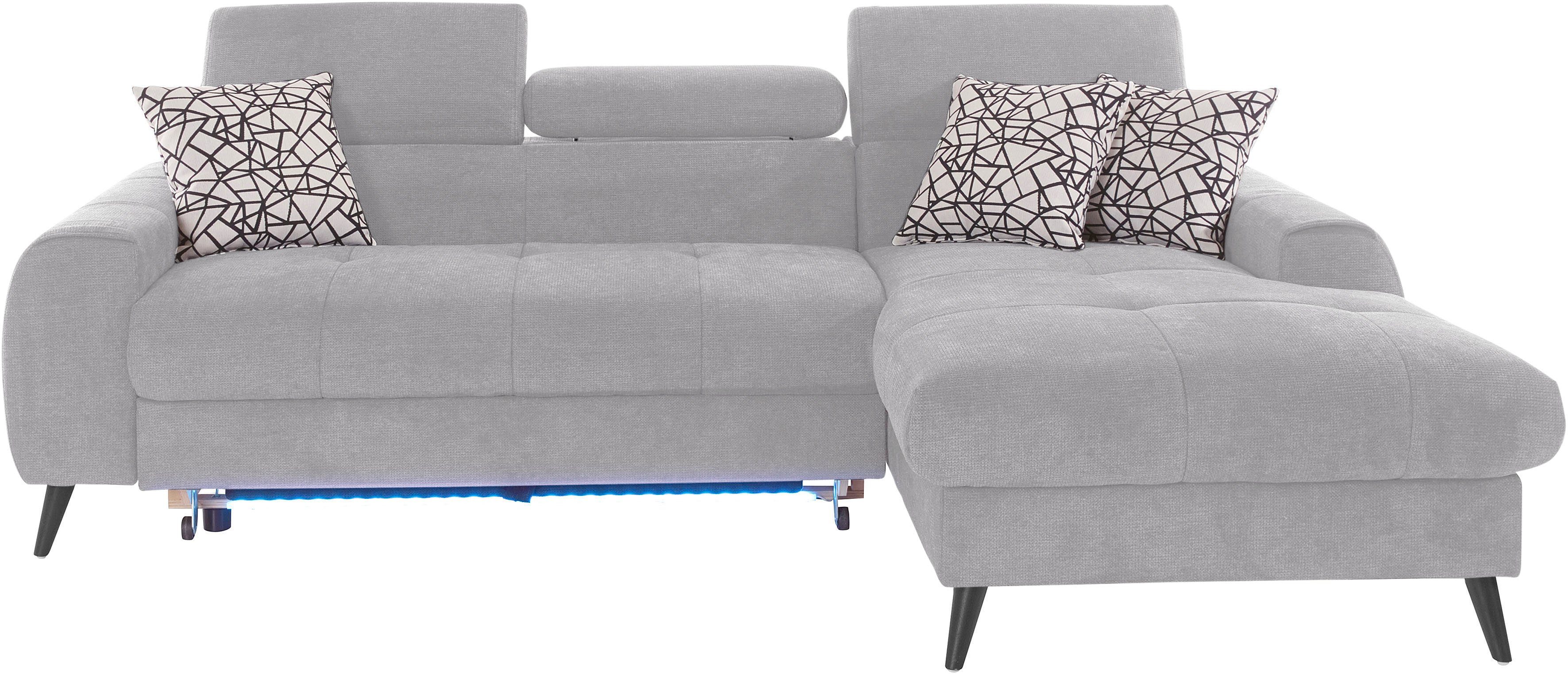 COTTA Ecksofa "Mia L-Form mit 3 Zierkissen", wahlweise mit Bettfunktion, Be günstig online kaufen