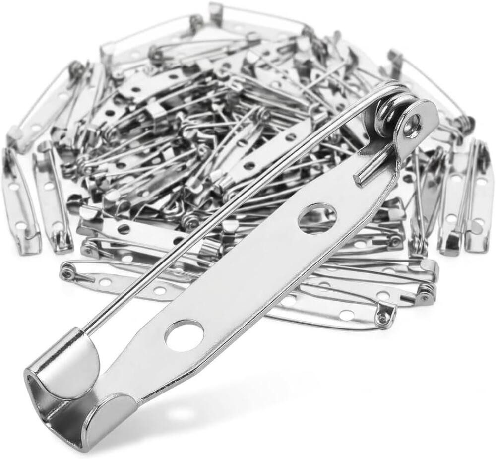 FELIXLEO Brosche 100 Stück Broschennadeln 30mm Silber Sicherheitsnadeln DIY Basteln (1-tlg)