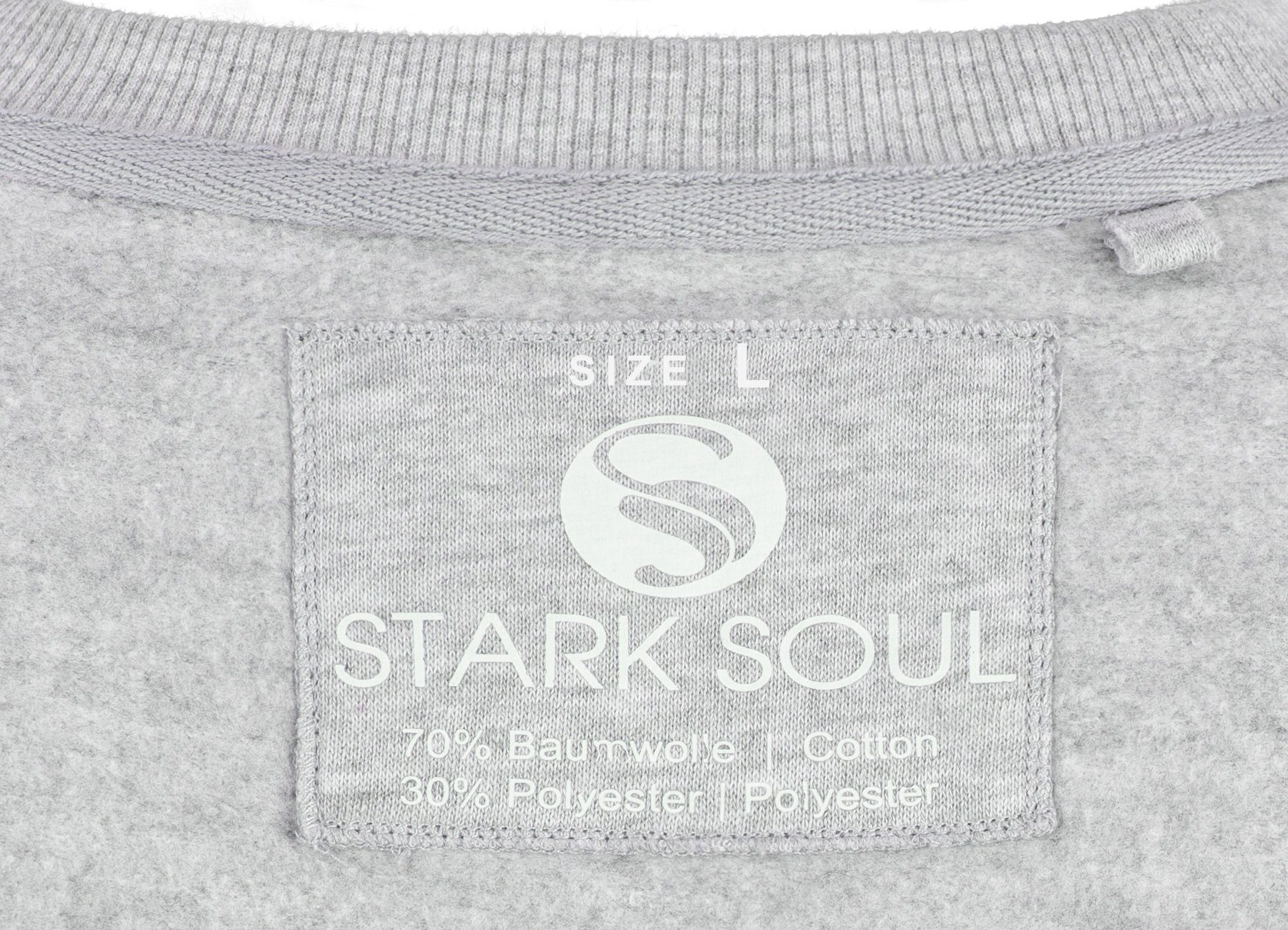 Stark Soul "College" Soul® Unisex Stark Sweatshirt Sweatshirt Rundhals-Sweater Grau-Melange