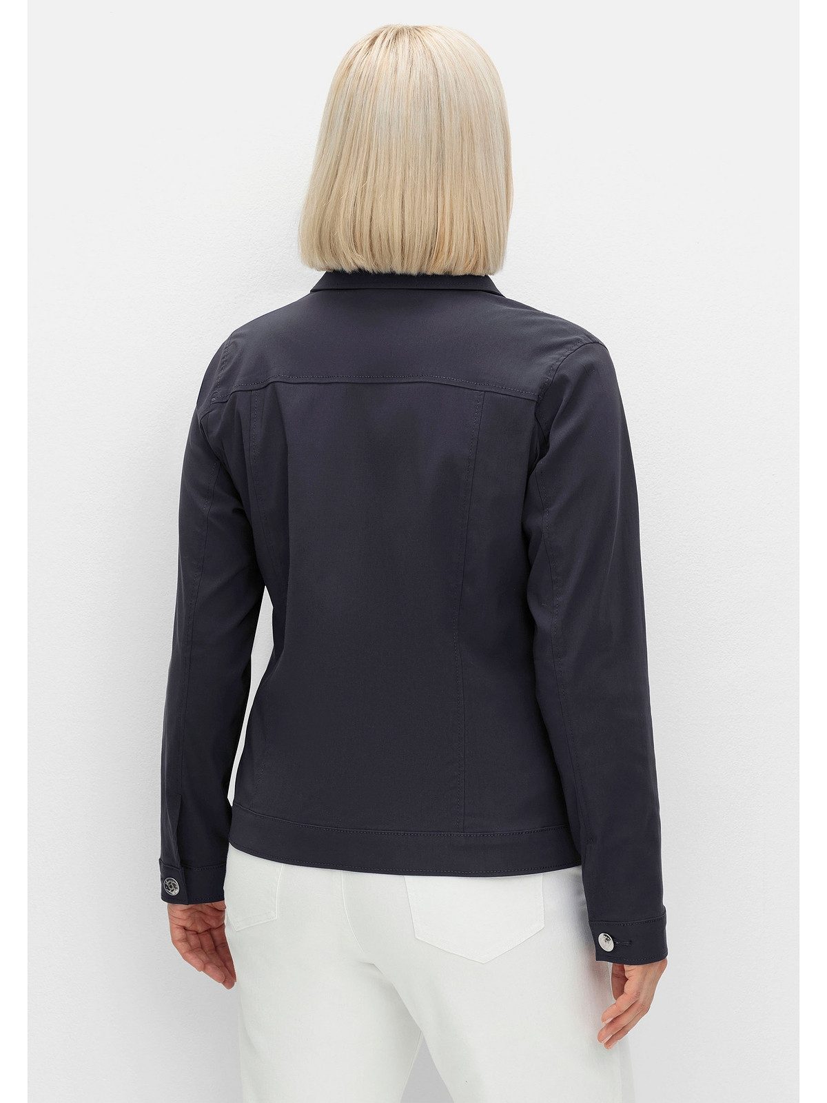 Sheego Kurzjacke Große Größen aus Bengalin, in taillierter Form