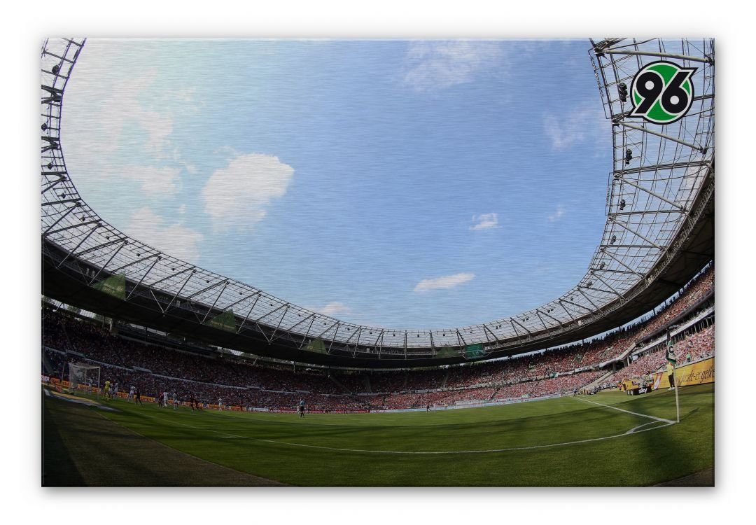 Hannover 96 Alu-Dibond-Druck Metalloptik Poster Fußball Vintage Hannover 96 Stadion Metallschild, Wohnzimmer Изображения modern
