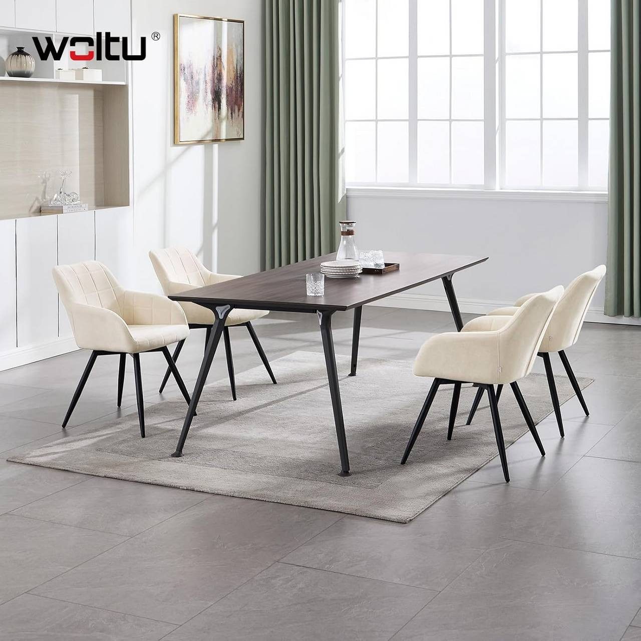 Woltu Esszimmerstuhl (6 St), gepolsterter ergonomischer, mit Metallbeinen günstig online kaufen