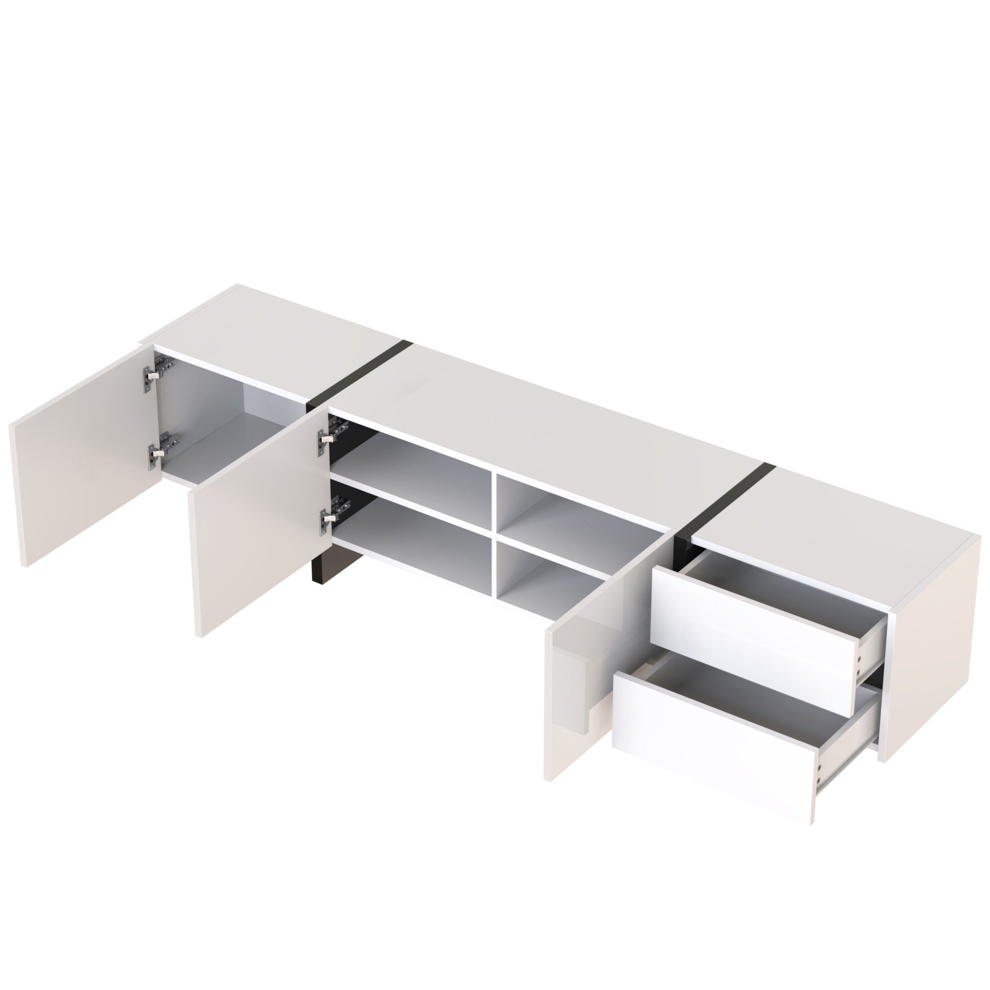 BlingBin TV-Schrank lowboard (1-St., Hochglanz-Weiß und günstig online kaufen