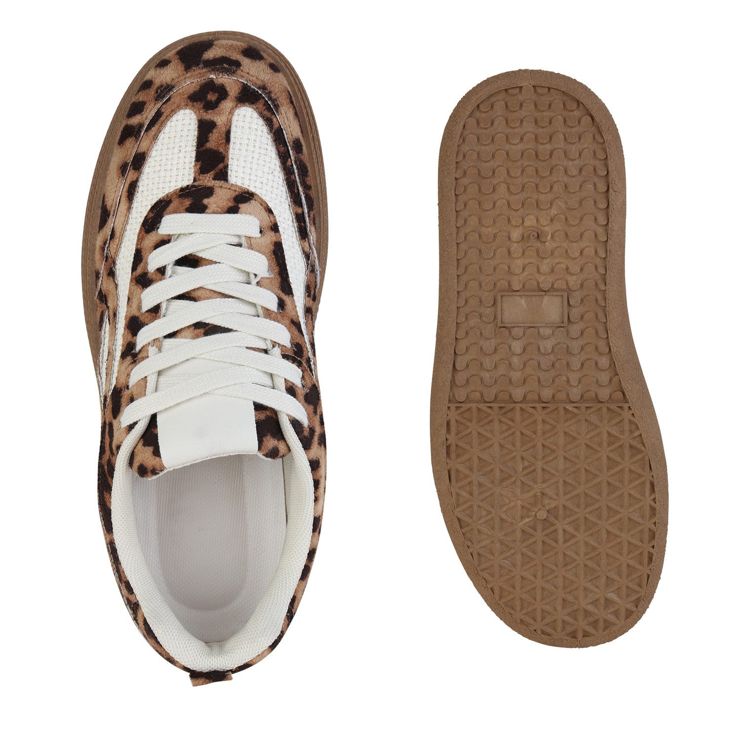 VAN HILL 841519 Plateausneaker Damen Plateau Sneaker Schnürer Bequeme Basic Freizeit