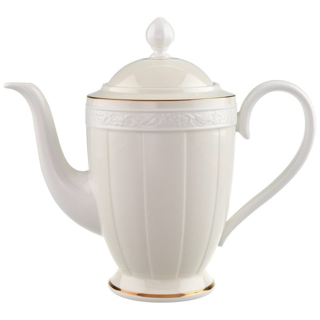 Villeroy & Boch Teekanne Ivoire Kaffeekanne 1,35 Liter, 1350 l, (1 Krug, 1-St), Spülmaschinenfest