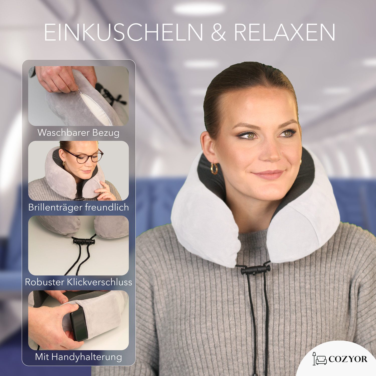 Cozyor Nackenstützkissen Memory Nackenkissen mit verstellbarem günstig online kaufen
