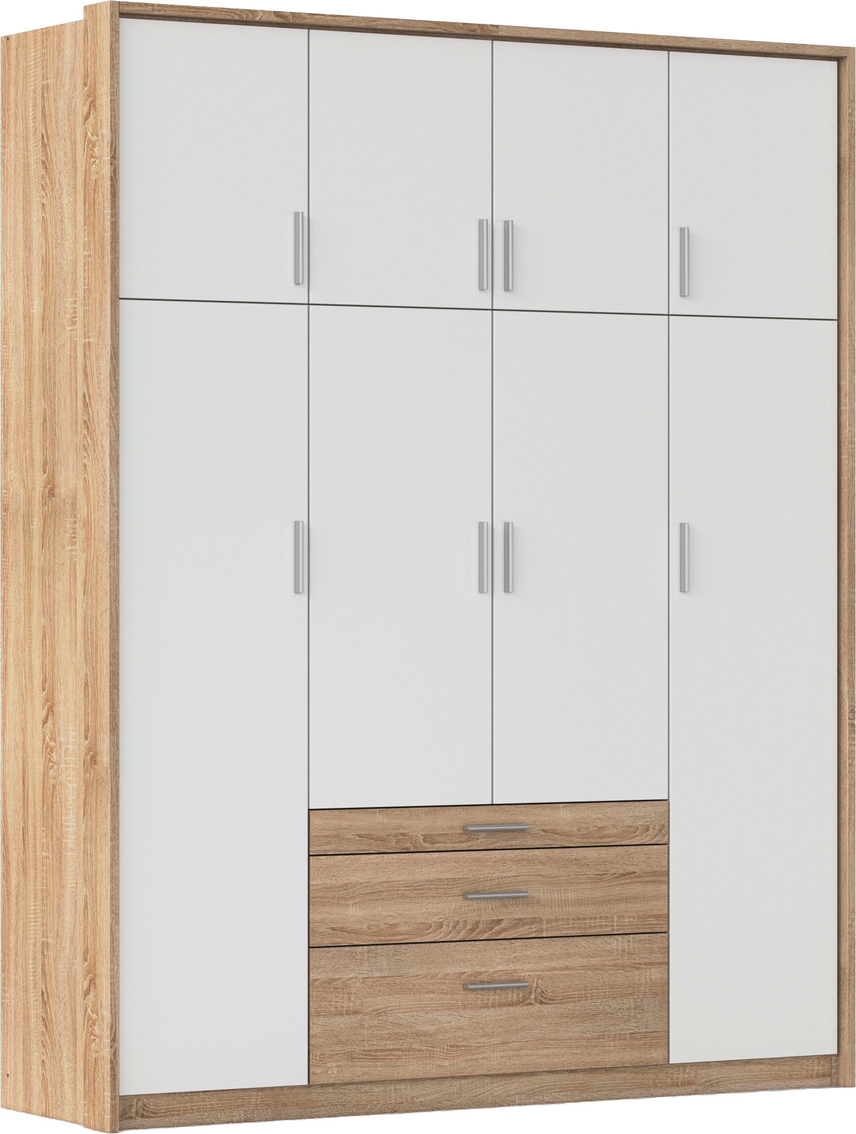 rauch Kleiderschrank Schrank Drehtürenschrank Garderobe Ankleide Schlafzimmer HILDESHEIM (Breiten: 185/275 cm, Höhe 231 cm) oberste Schublade mit praktischer Facheinteilung MADE IN GERMANY