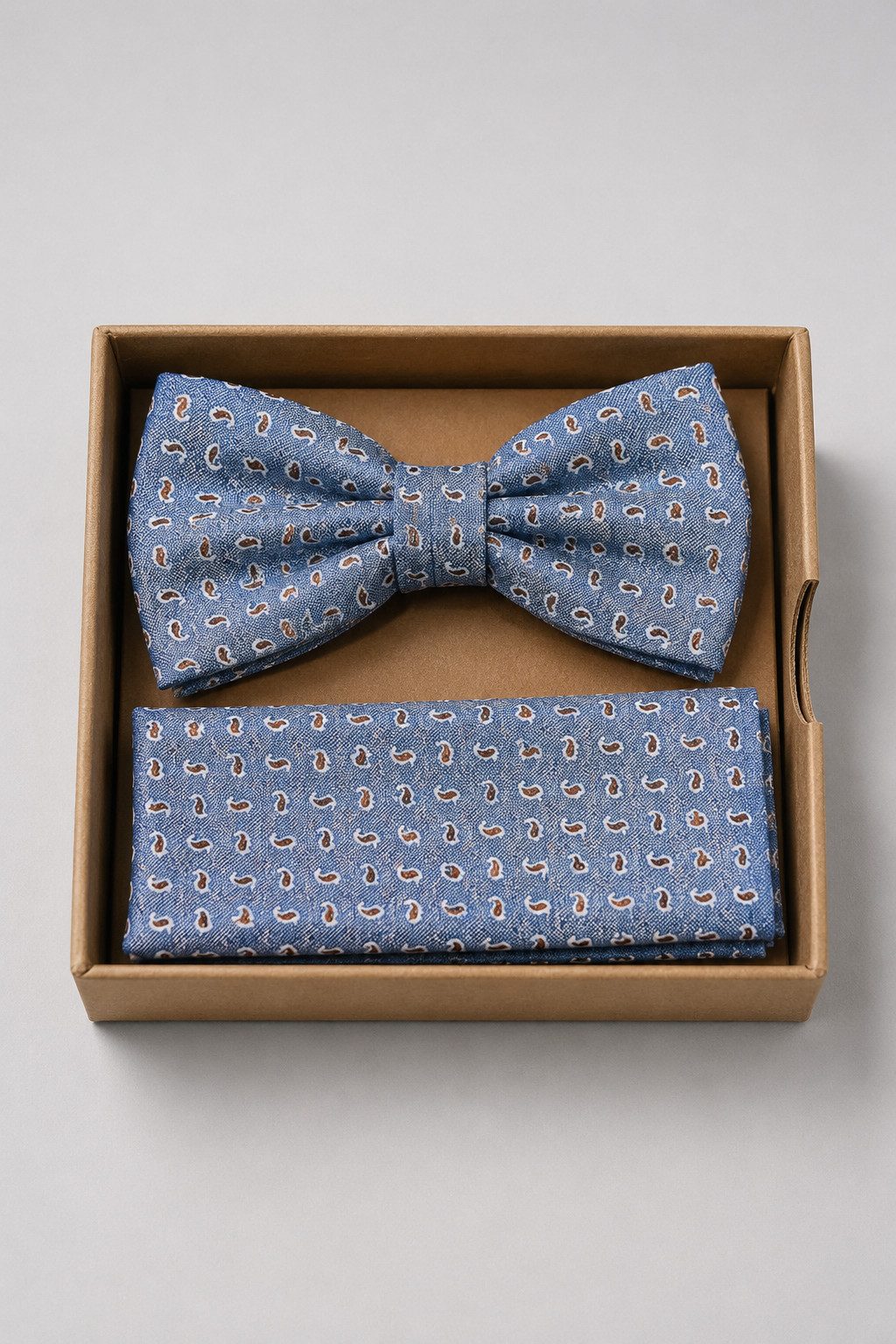 Prince Bowtie Fliege - Set Fliege Einstecktuch - Seidenfliege gemustert