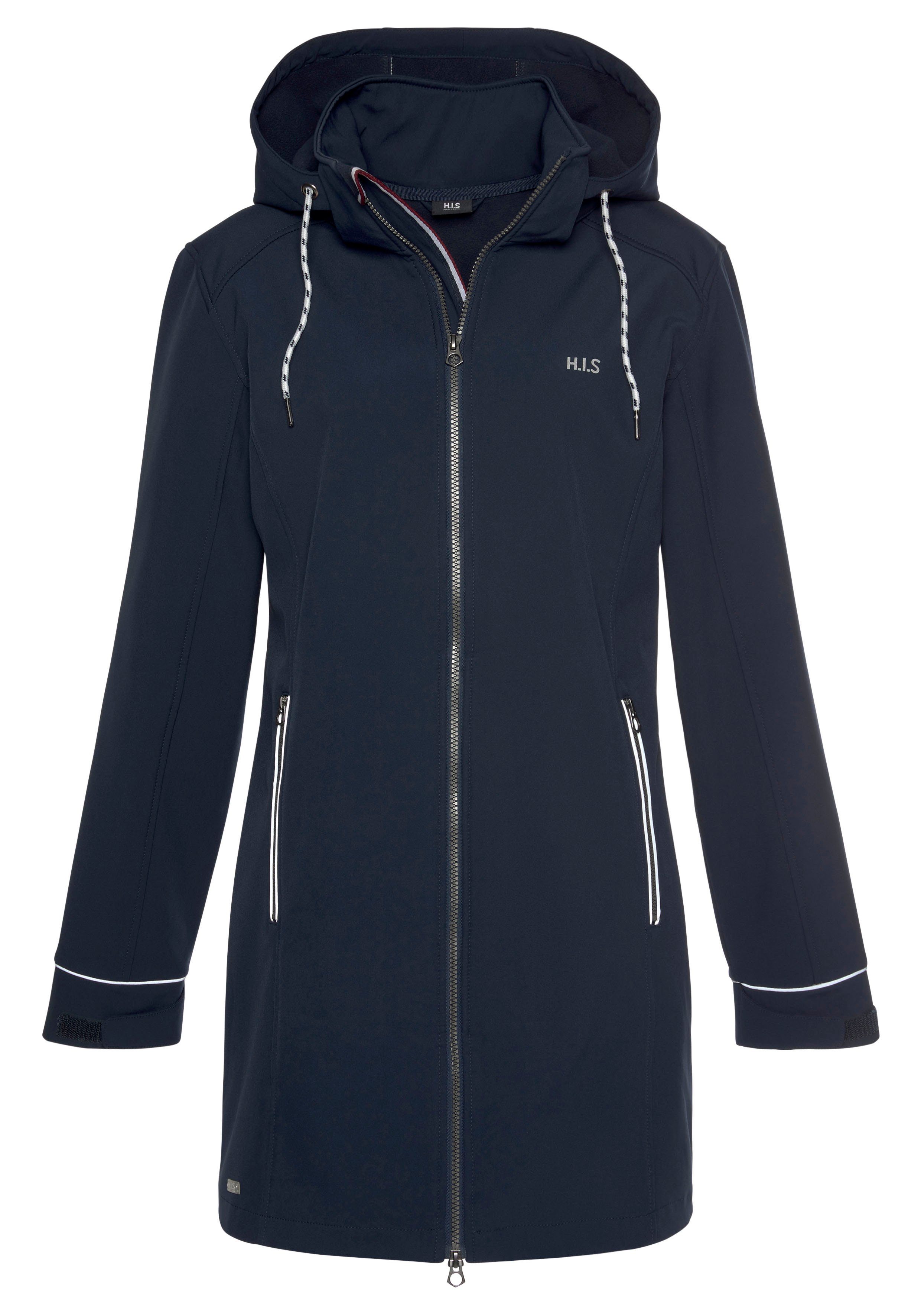 in Navy Größen H.I.S großen Softshellparka aus recyceltem Polyester