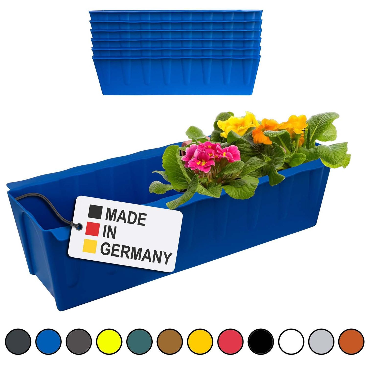 BURI Blumenkasten Blumenkasten Europaletten 6er-Set Blau Pflanzkasten Balkonkasten