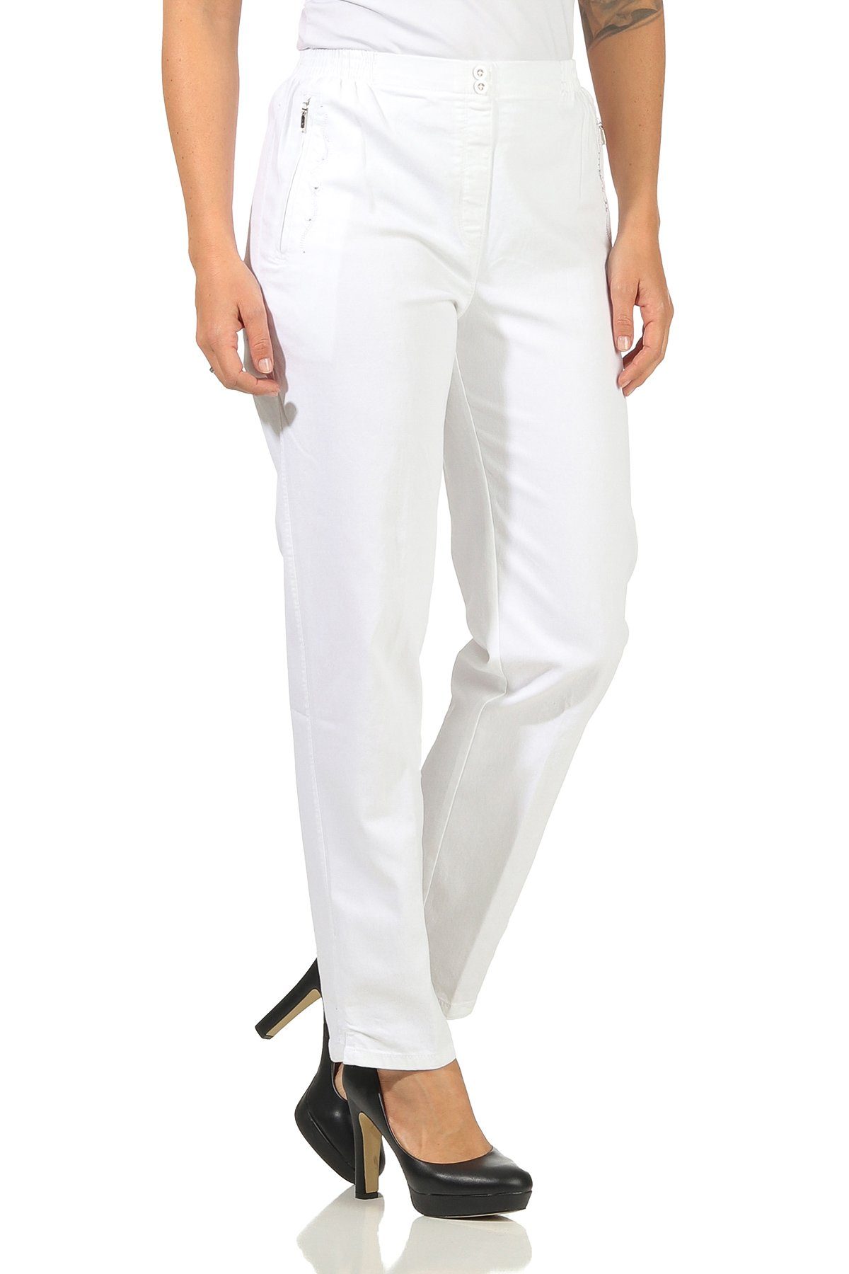 Aurela Damenmode Straight-Jeans Stretch Джинси Damen Schlupfhose Kurzgröße Джинсиhose Denim Розмір 36 bis 54