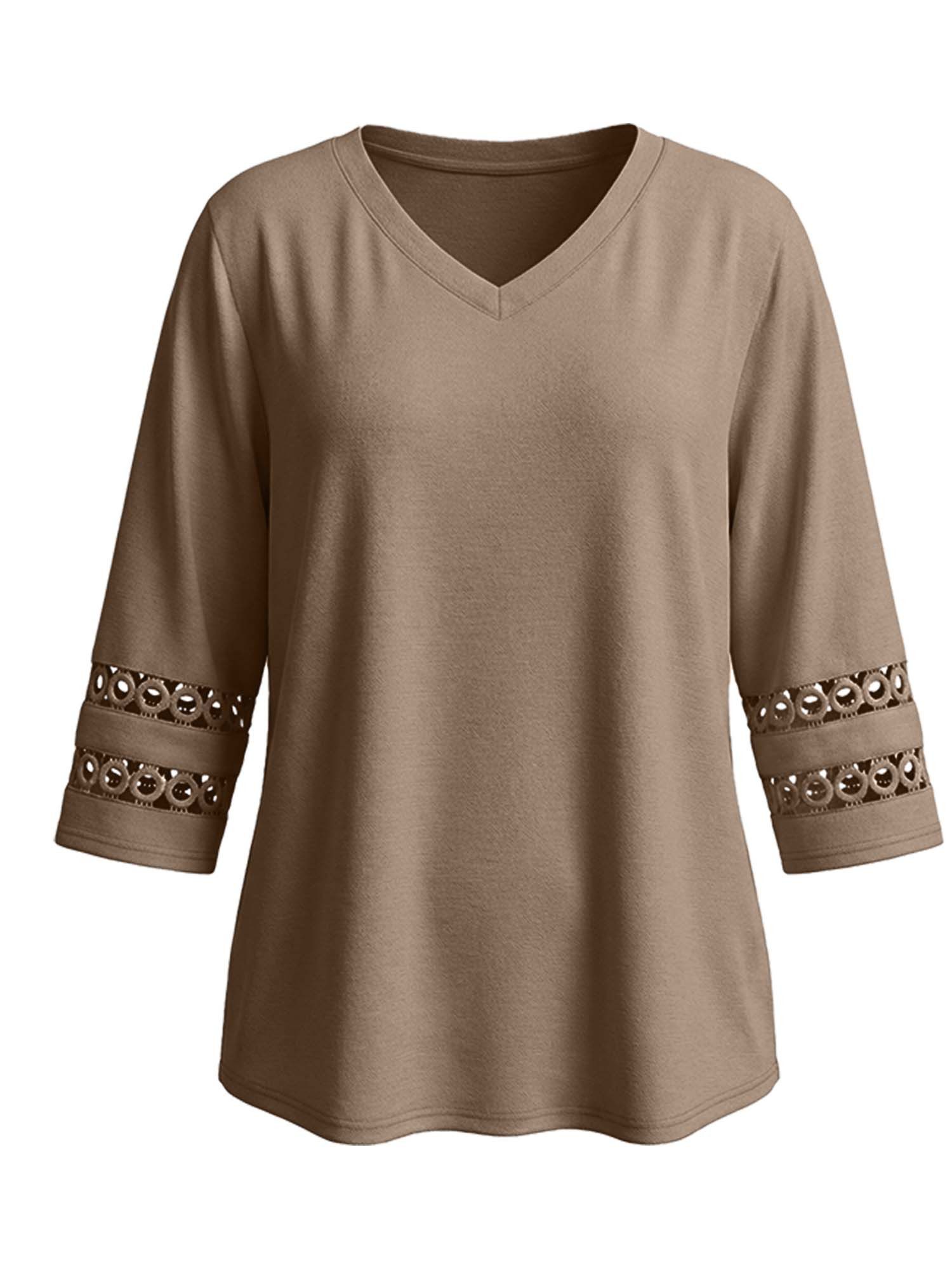Imily Bela T-Shirt Damen 3/4-Ärmel Hemd in großen Größen (Packung, 1-tlg., 1per-Pack) Print – Bild 5 von 5