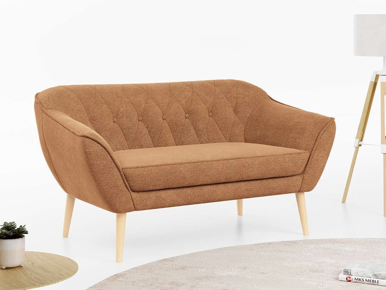 PIRS-2 Sofa Polsterung, Skandinavischer MKS Sitzer, Gesteppte Holzbeine Stil, MÖBEL