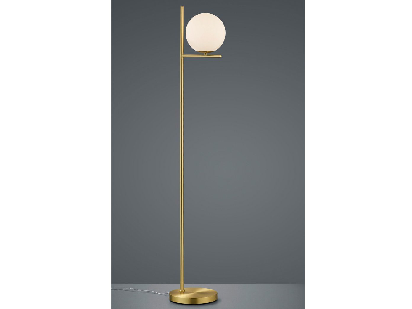 meineWunschleuchte LED Stehlampe, Bauhaus Lampe Glas-Kugel Messing-Weiß,  dimmbar, Industrial Style minimalistisch mit Fuß-Schalter online kaufen |  OTTO