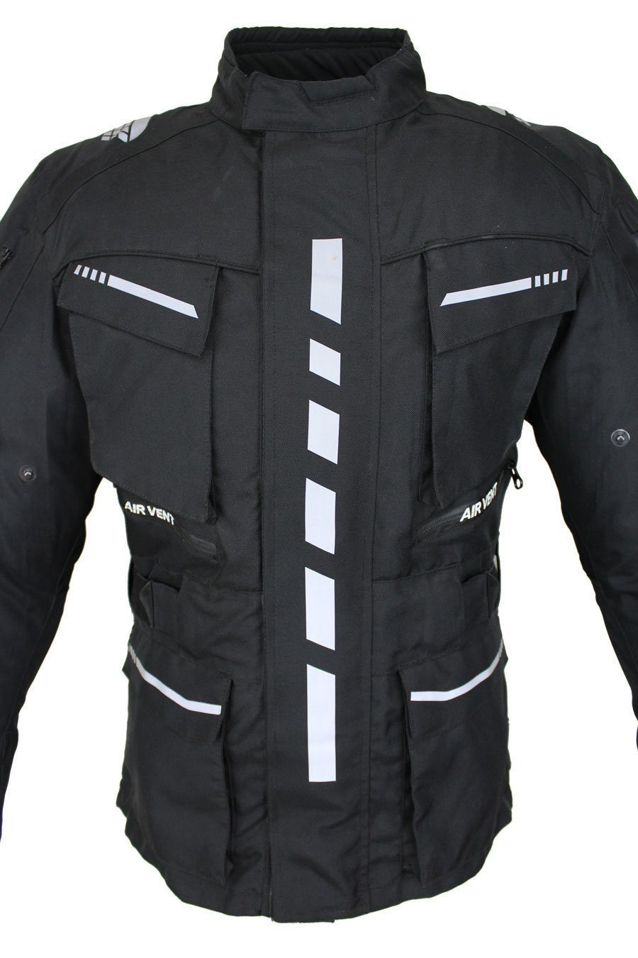 Alpha Speeds Motorradjacke Herren Motorrad Textil Jacke Biker wasserdicht Jacke mit Protektoren Sport, Innenjacke ist trennbar: All Season, Schwarz