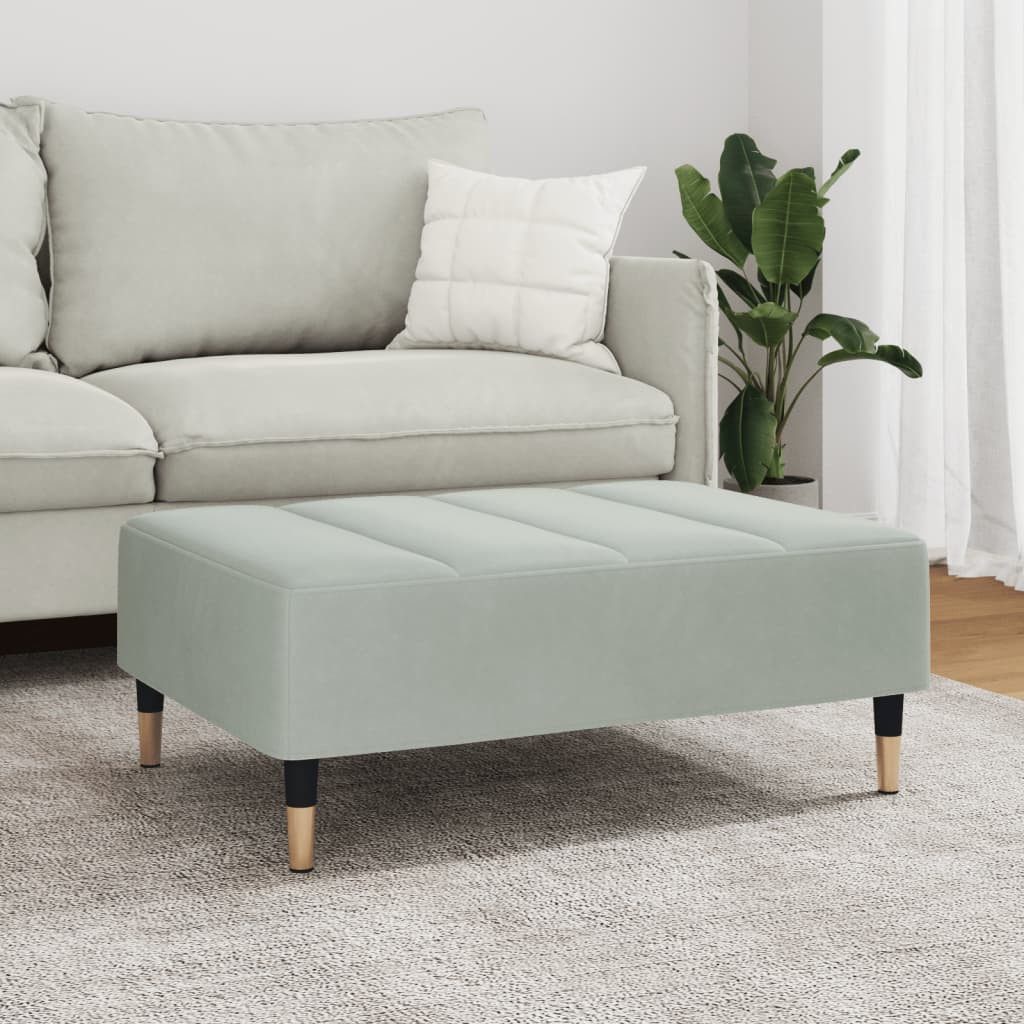 vidaXL Polsterhocker Fußhocker Hellgrau 77x55x31 cm günstig online kaufen